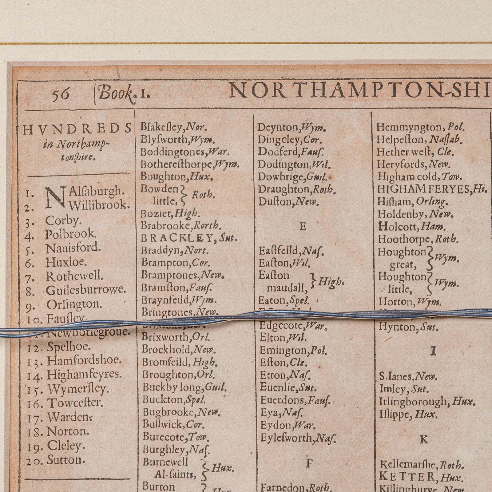 photo for sale Large Antique Lithography Map, Northamptonshire, Framed Cartography, John Speed