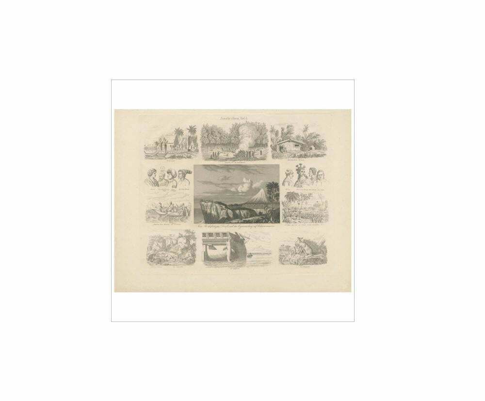 Antique Print With Views Of Australia I By Rosmäsler, Circa 1844 photo Art