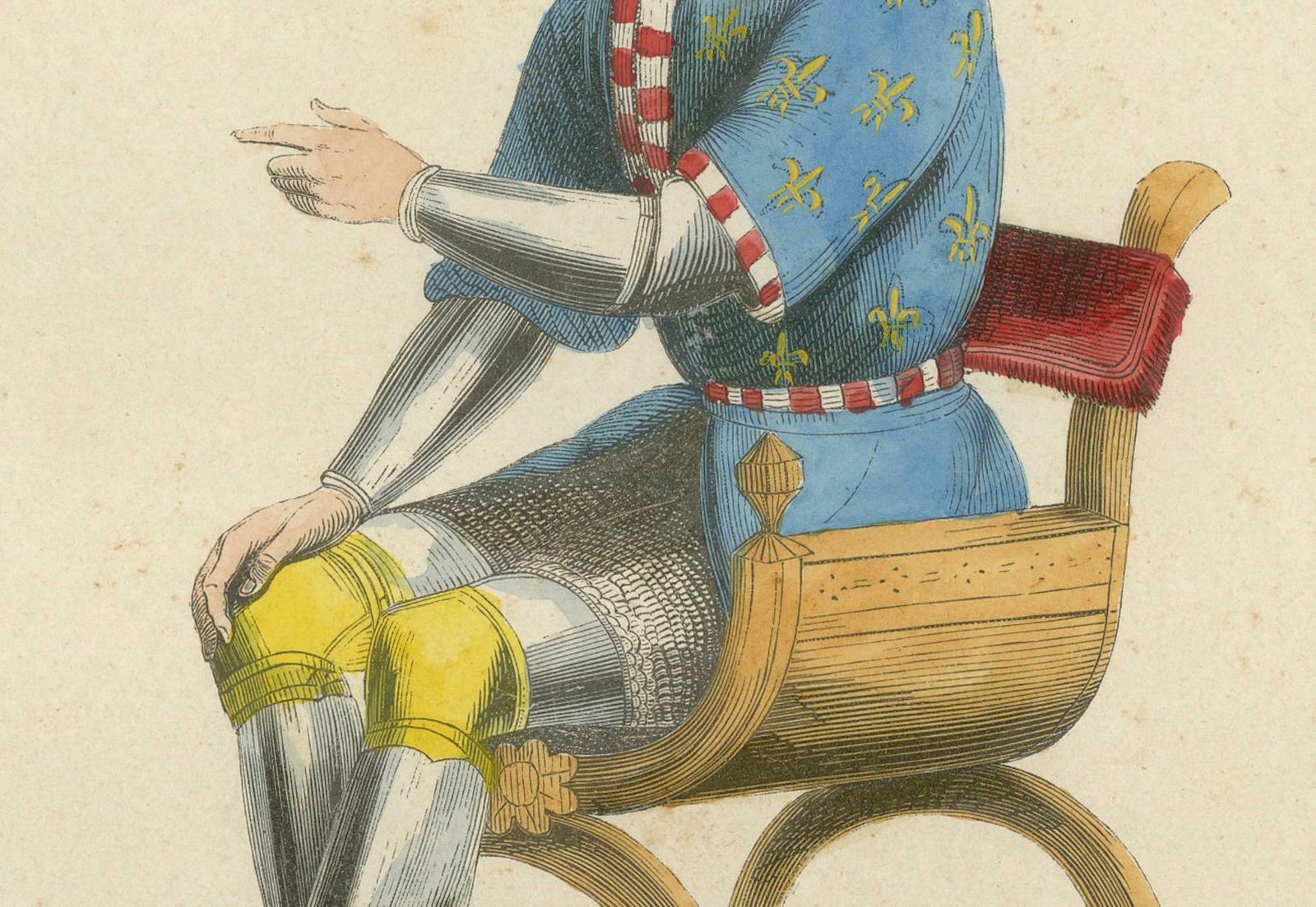 Old Engraving Of Philippe Le Hardi: The Bold Duke Of Burgundy In Council, 1847 photo for sale