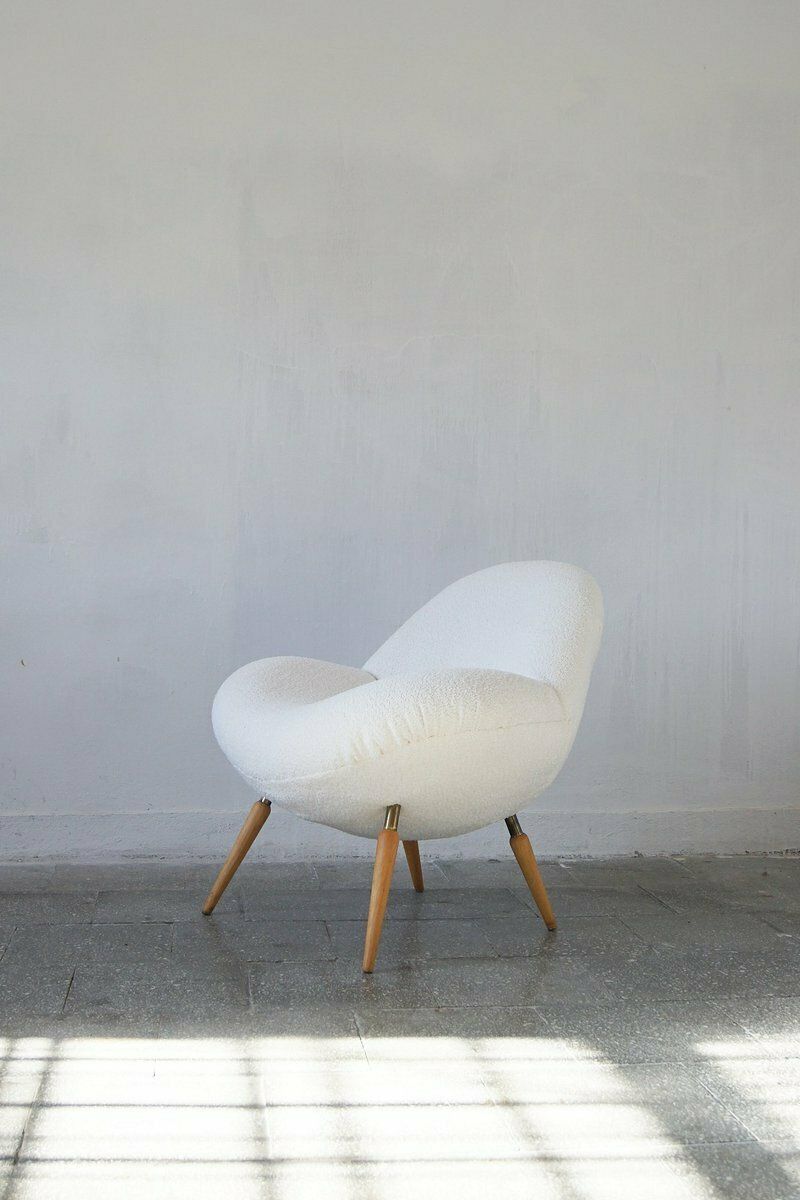 Lounge Chair With Boucle Fabric By Fritz Neth For Correcta, 1950s photo Furniture