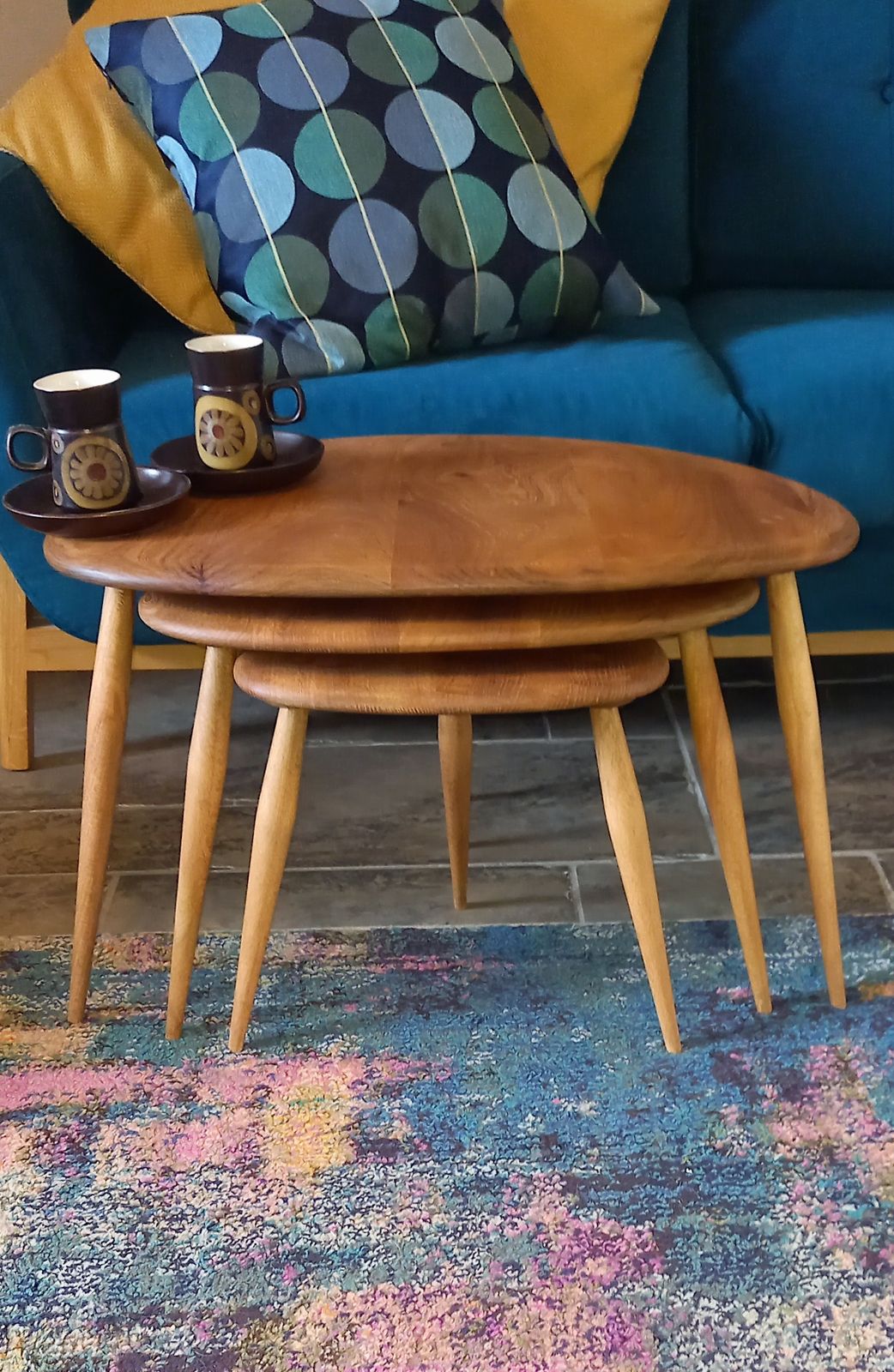 Now Sold** Vintage Ercol Pebble Nesting Tables photo furniture