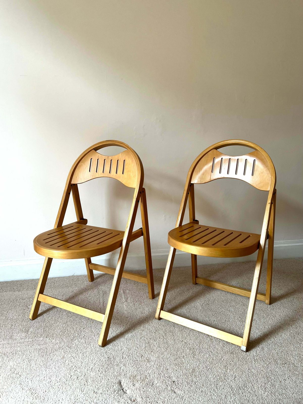 Mid Century Pair Of Folding Chairs By Otk photo buy