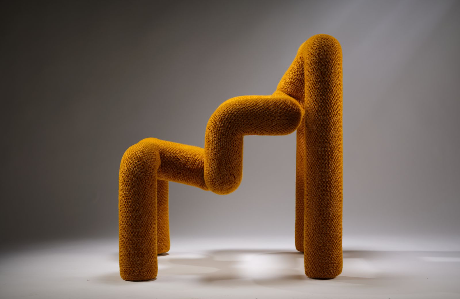 Mod Ekstrem Armchair Designed By Terje Ekstrom For Stokke Varier In Saffron Knit, Norway Circa 1980’s photo 3295.0