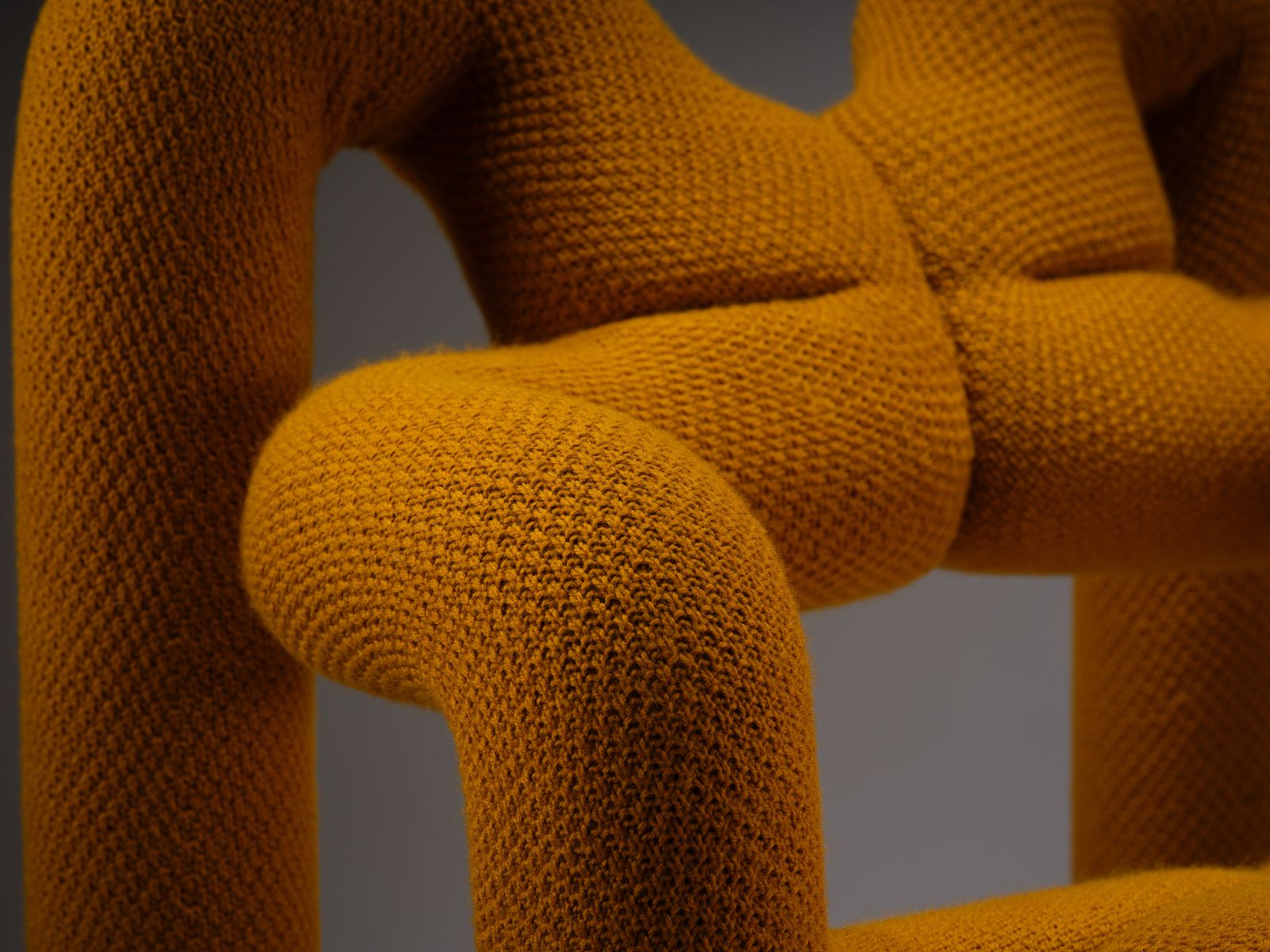 Mod Ekstrem Armchair Designed By Terje Ekstrom For Stokke Varier In Saffron Knit, Norway Circa 1980’s photo vintage