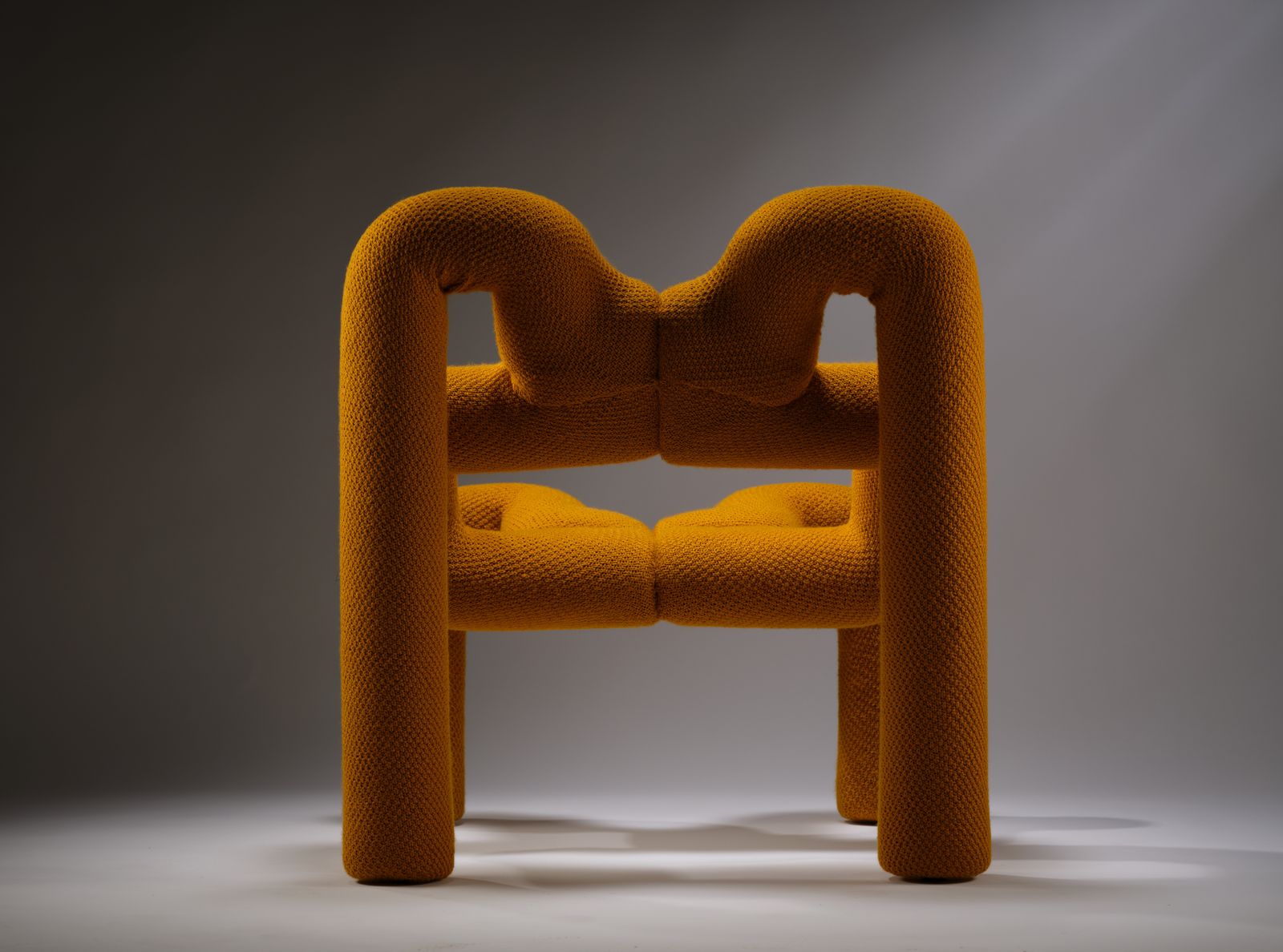 3295.0 Mod Ekstrem Armchair Designed By Terje Ekstrom For Stokke Varier In Saffron Knit, Norway Circa 1980’s photo