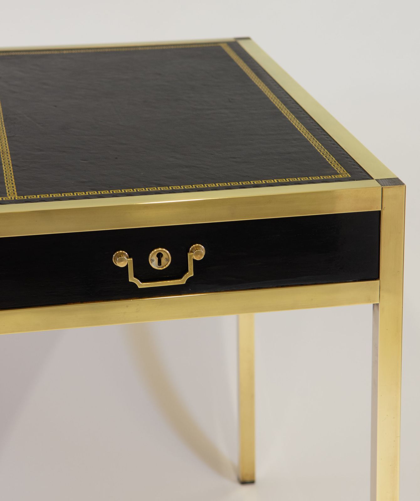 Mid Century Maison Jansen Manner Brass & Leather Desk Writing Table French 1950s photo buy