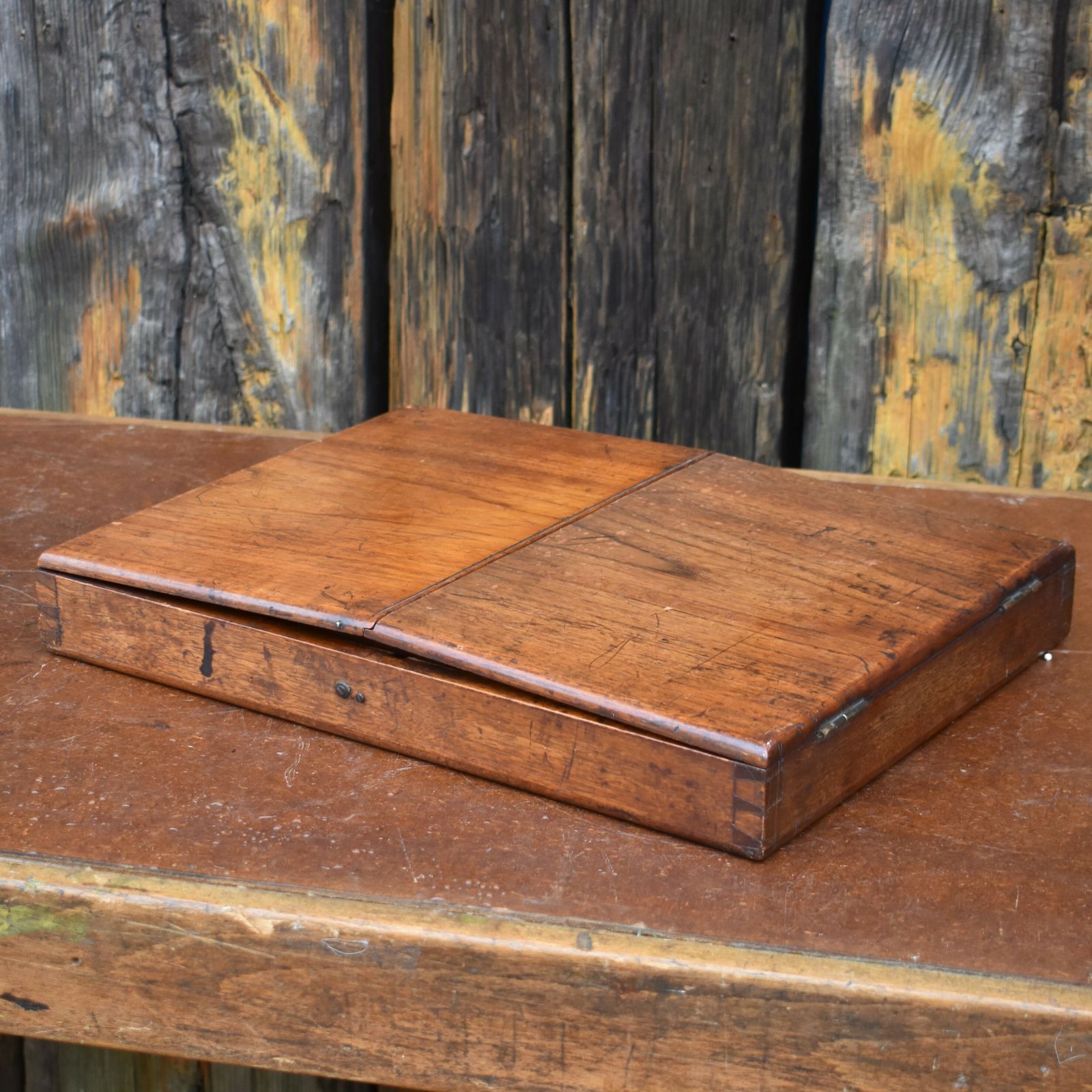 Antique 19th Century Officer's Military Campaign Field Folding Travelling Mirror photo for sale
