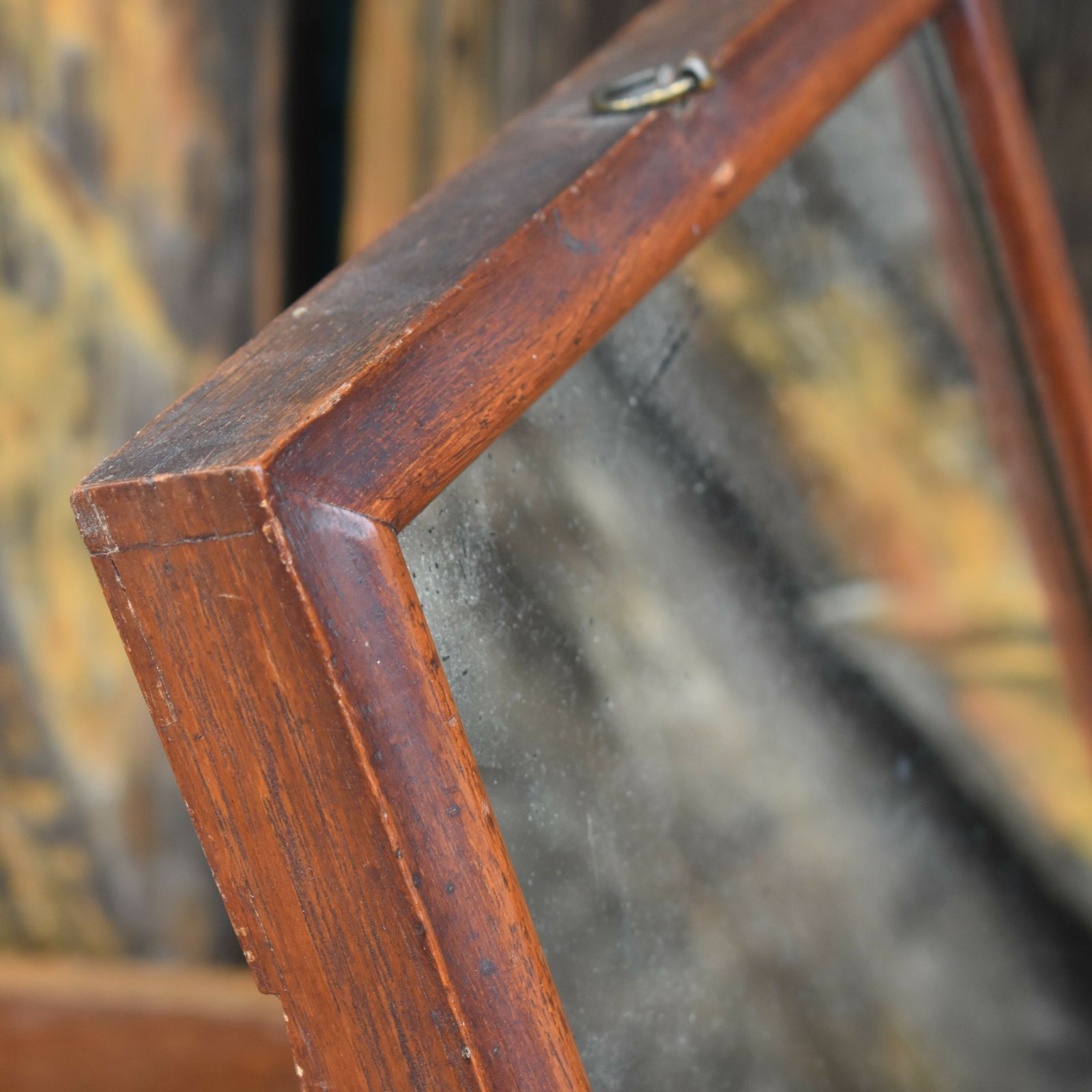 photo furniture Antique 19th Century Officer's Military Campaign Field Folding Travelling Mirror