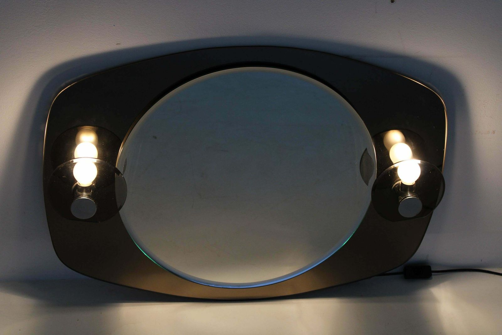 1970s Italian Wall Mirror With Integrated Lights photo buy