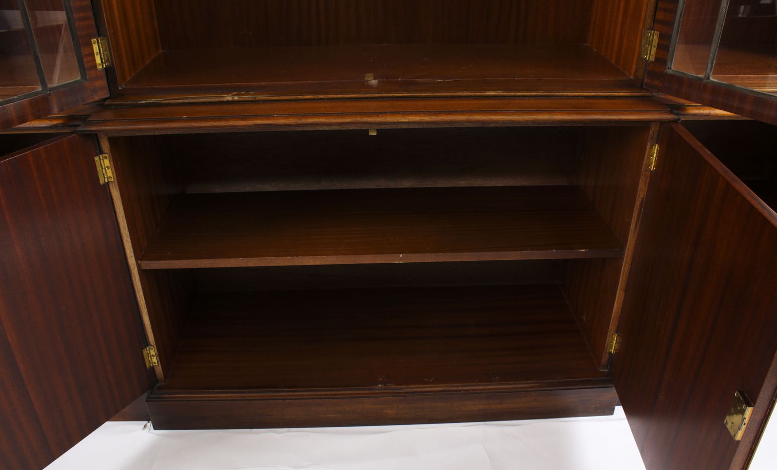 photo buy Vintage Flame Mahogany Breakfront Bookcase 20th Century