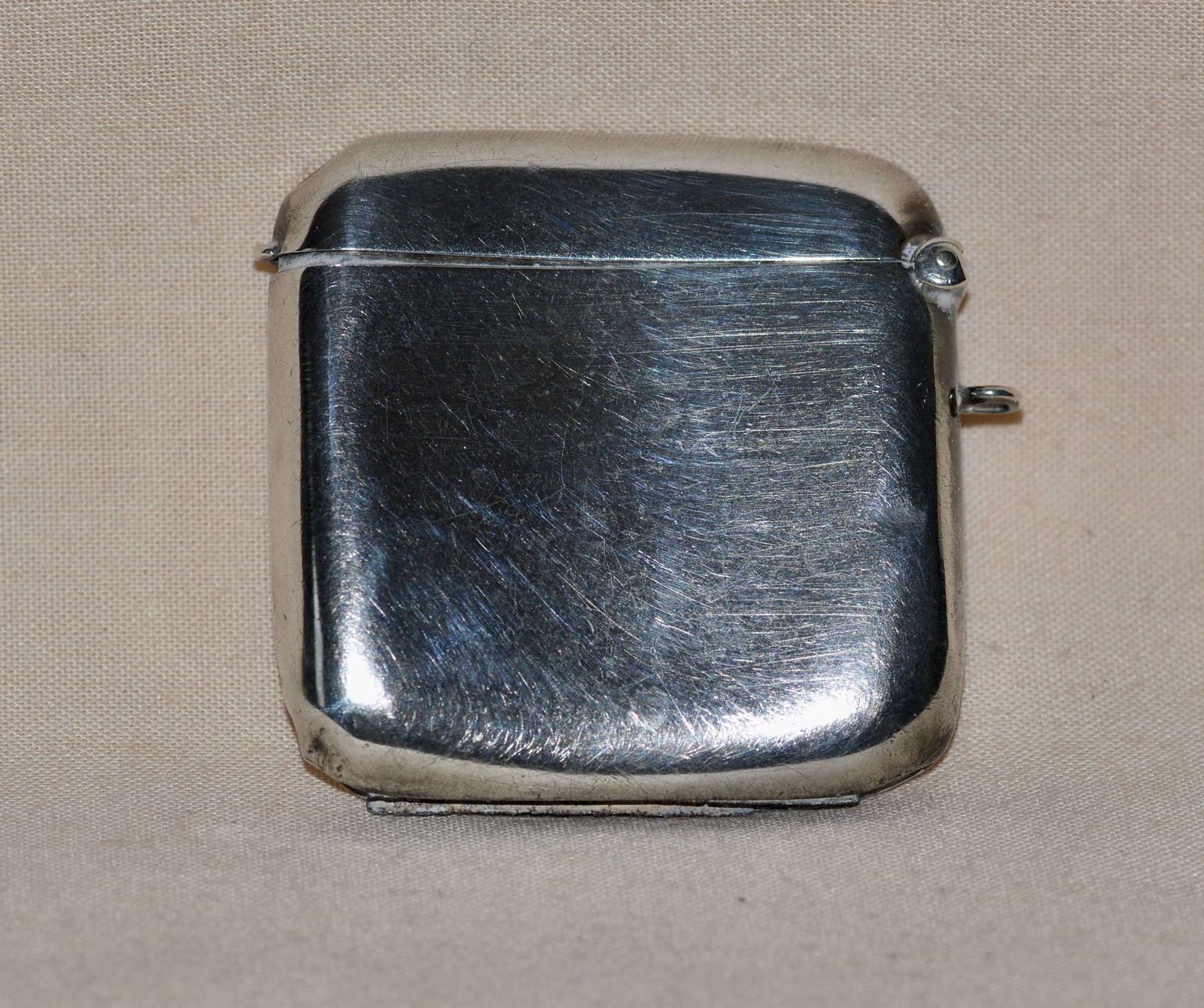 1909 Edwardian Birmingham Silver Vesta Case photo furniture
