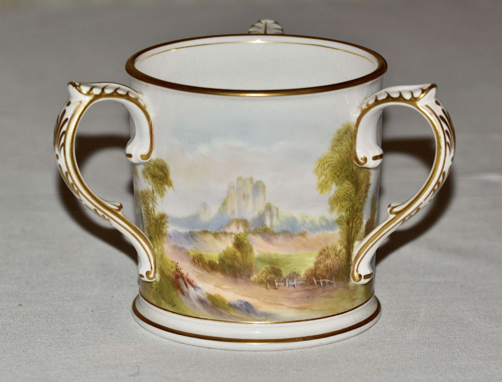 1910 Royal Worcester Porcelain Tyg   Signed ‘R Rushton’