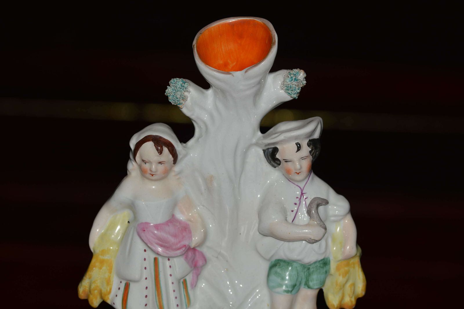 C1860 Victorian Staffordshire Spill Holder   A Young Couple Harvesting photo furniture