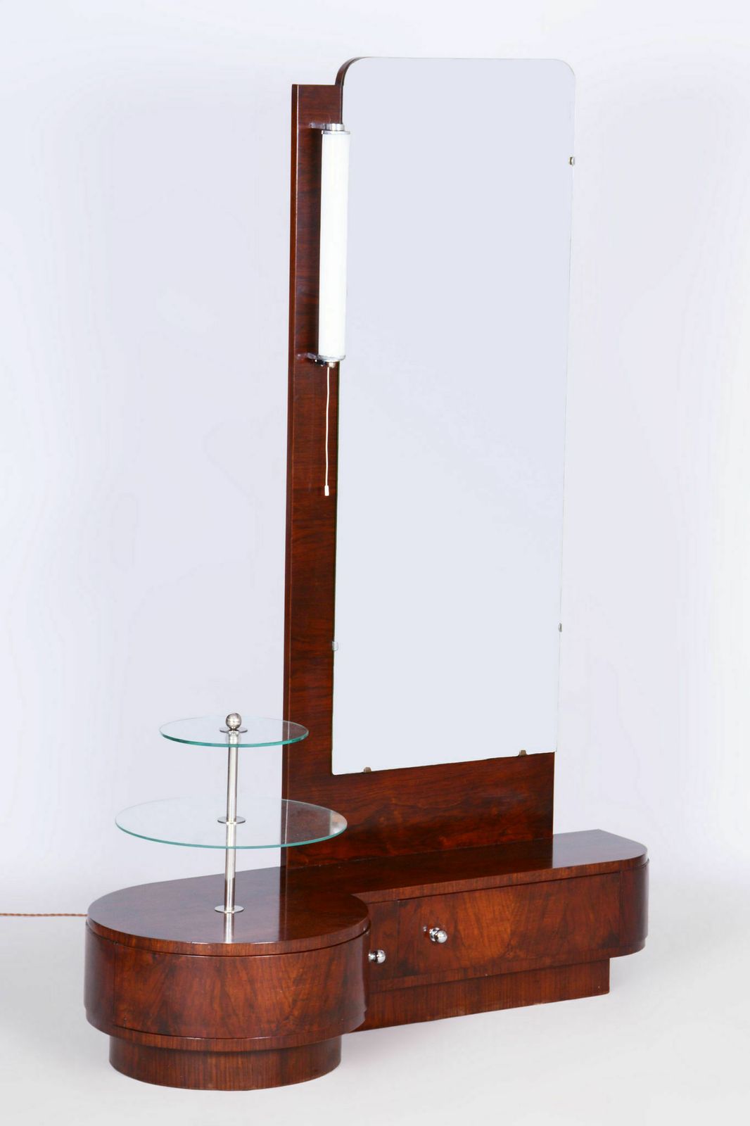 Restored Art Deco Dressing Mirror, By Halabala, Up Zavody, Walnut, Czech, 1920s photo vinterior