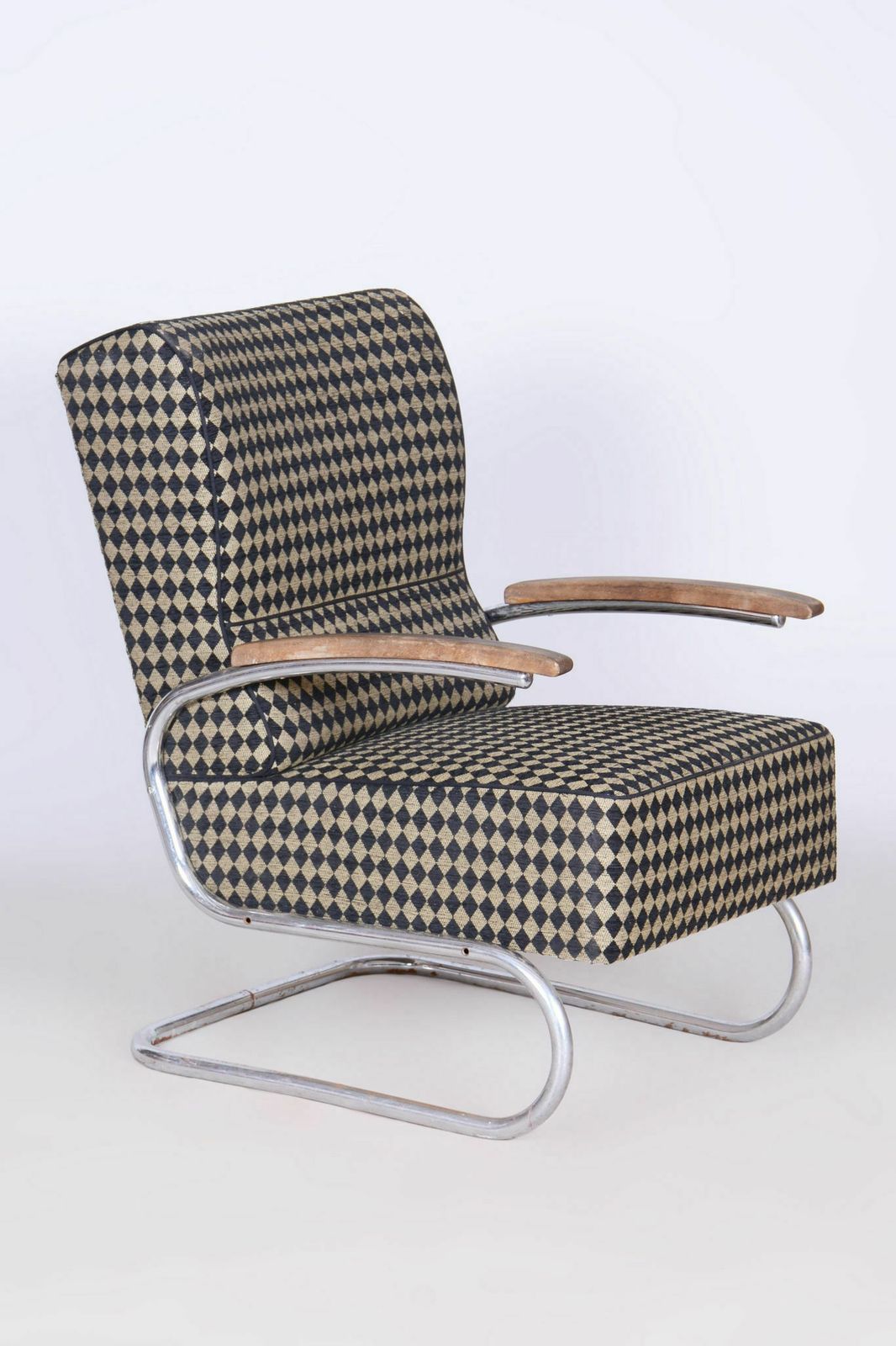 Set Of Two Restored Bauhaus Armchairs, By Vichr A Spol., Chrome, Czech, 1930s photo for sale