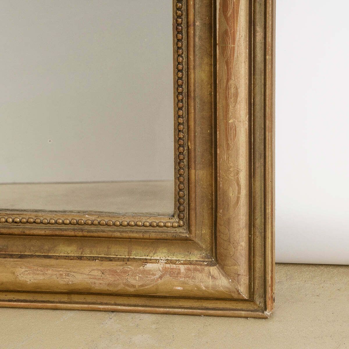 Large Antique French 19th Century Louis Philippe Style Gold Rouge Mirror photo Home Decor