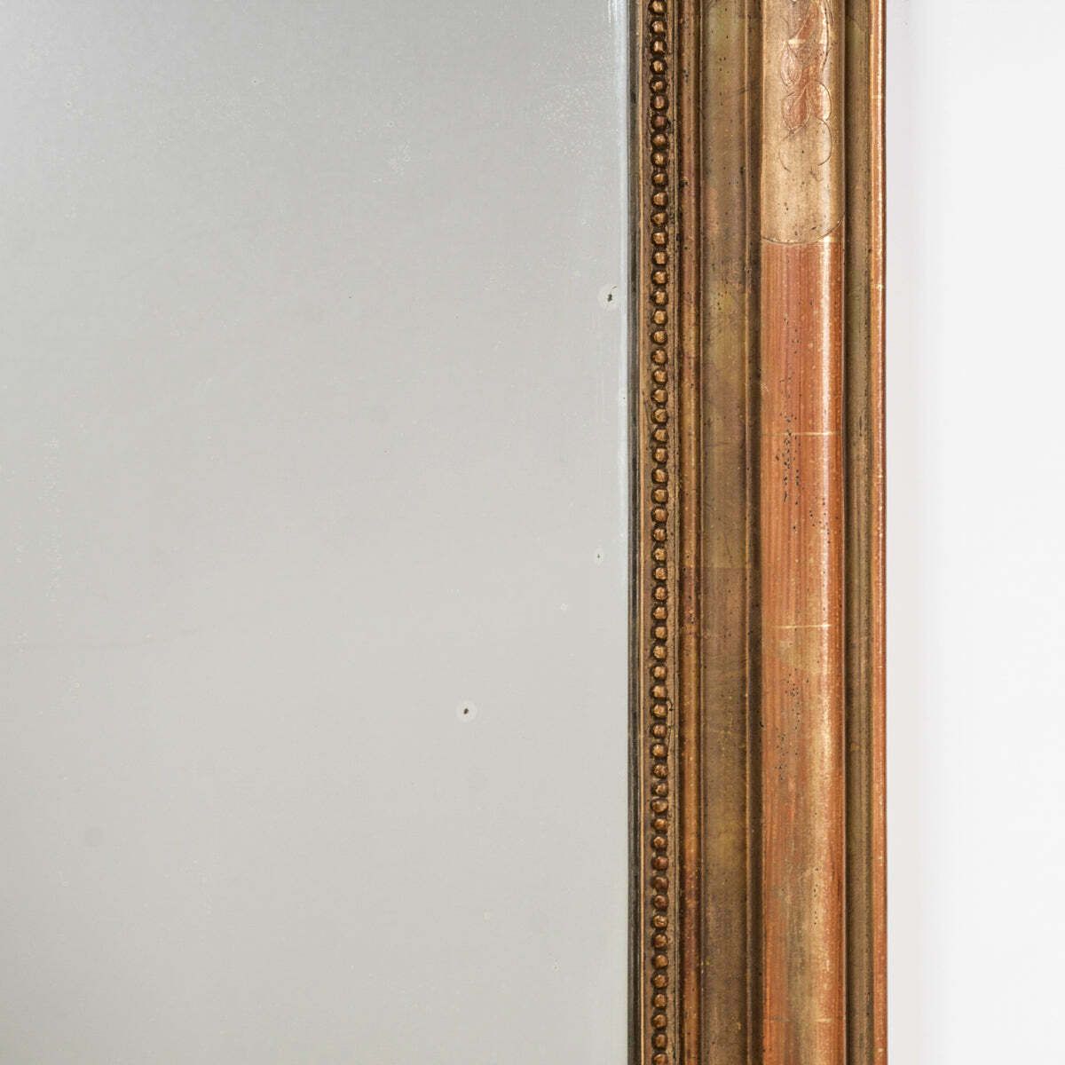 Large Antique French 19th Century Louis Philippe Style Gold Rouge Mirror photo 2280.0