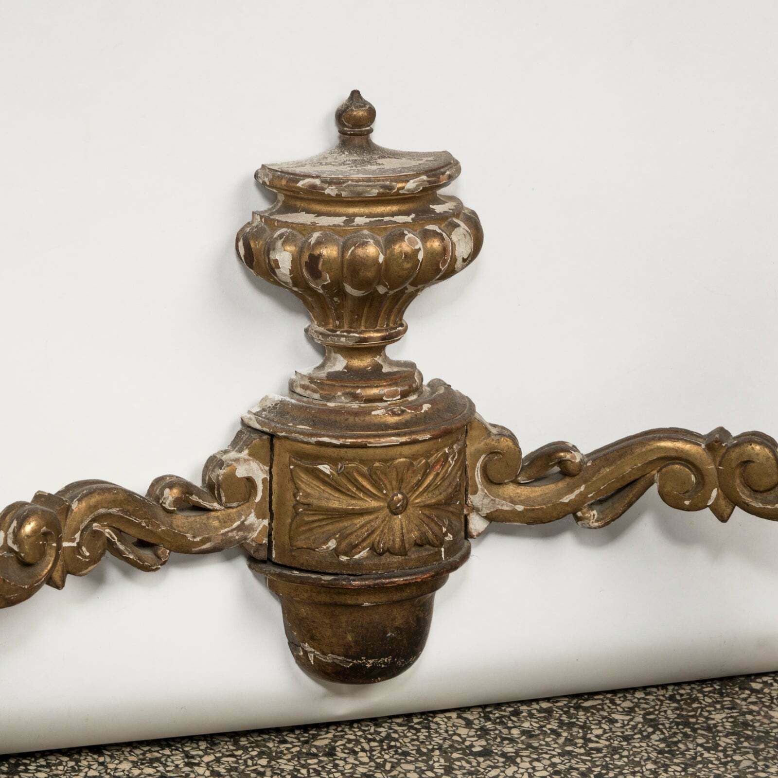 Antique French Louis XV Style Giltwood Console With Marble Top, 1800s photo vinterior
