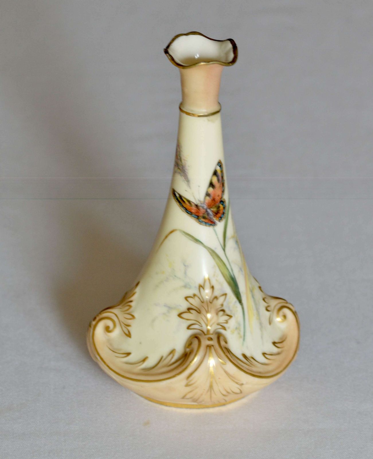 Locke & Co Vase C1896 / 1903   Painted With Butterflies