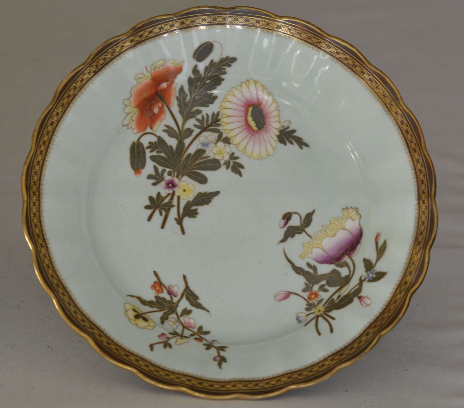 A Stunning Pair 1885 Royal Worcester Porcelain Pedestal Dishes / Tazza photo for sale