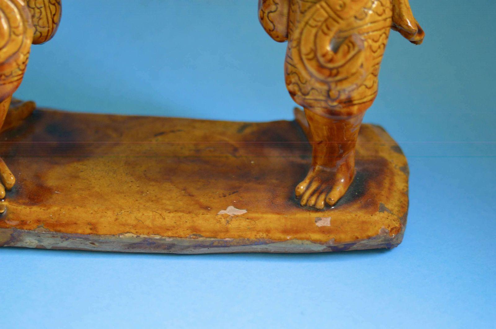 19th Century Continental Majolica Figure Of Two Buddhistic Males photo buy