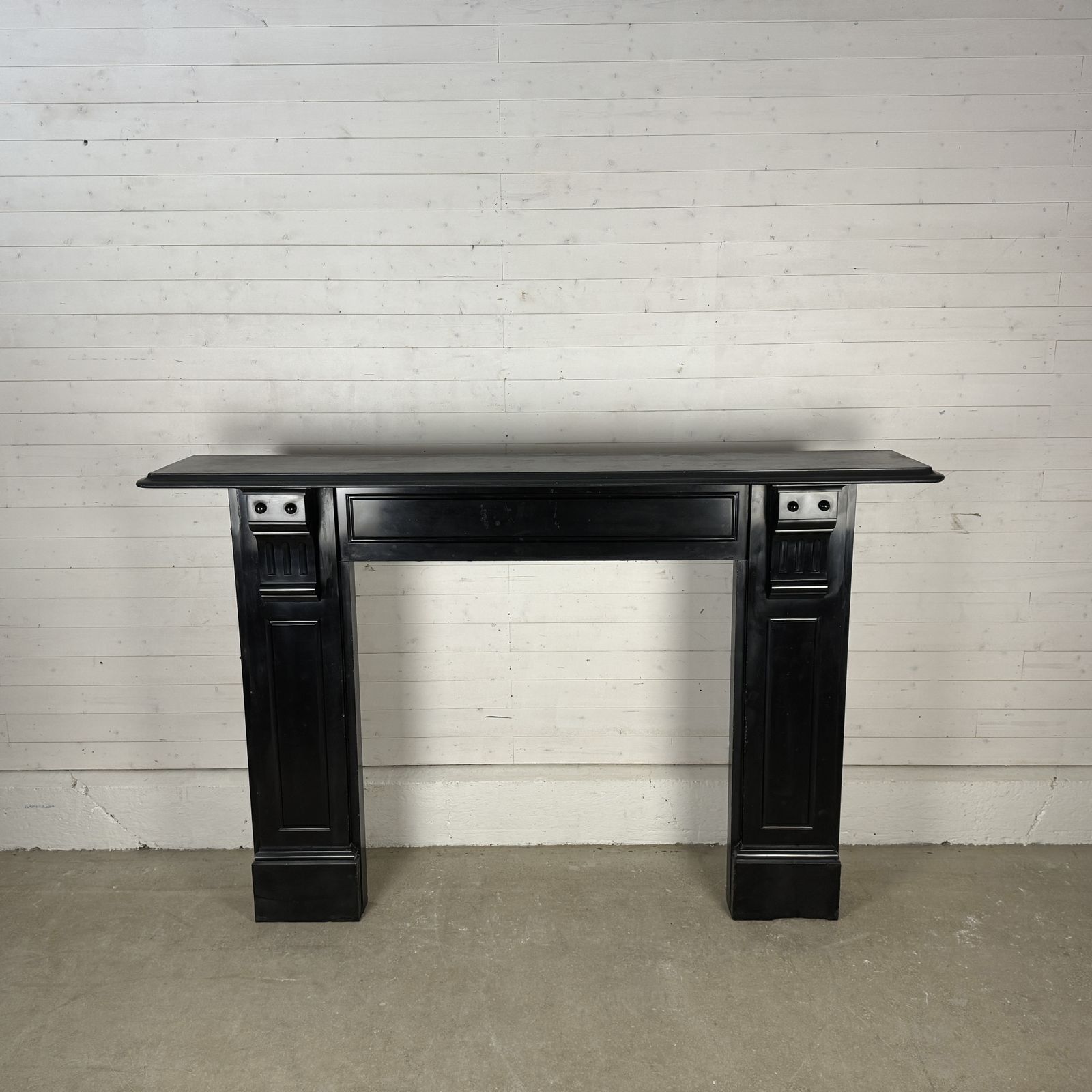 Grand Edwardian Black Marble Fire Surround With Corbels photo vinterior