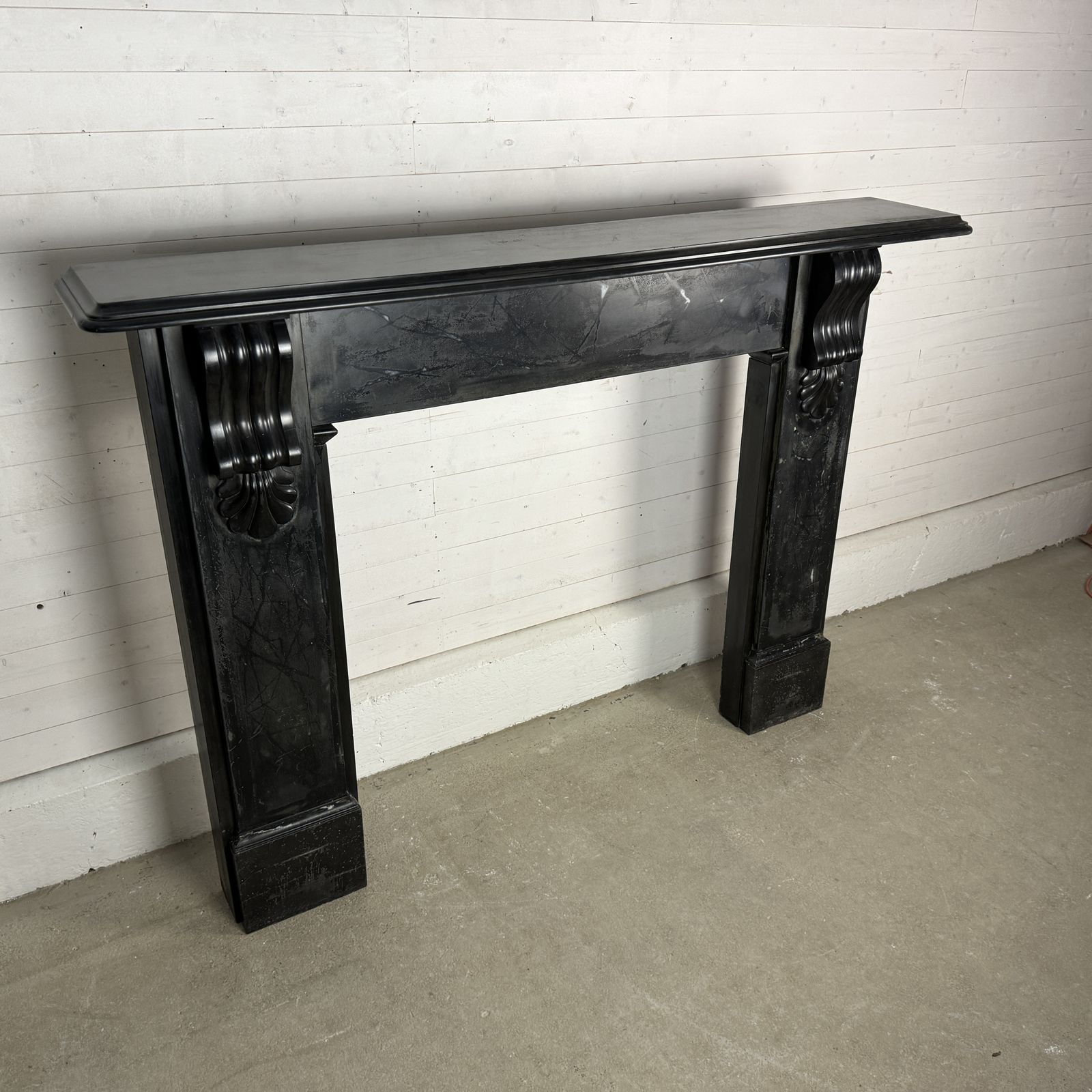 Victorian Slate Fire Surround With Worn Marbleised Finish photo Home Fixtures