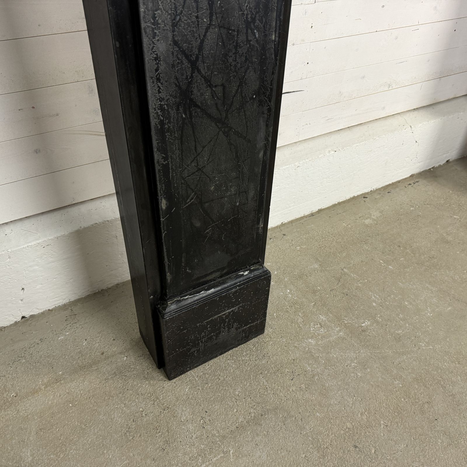 photo for sale Victorian Slate Fire Surround With Worn Marbleised Finish