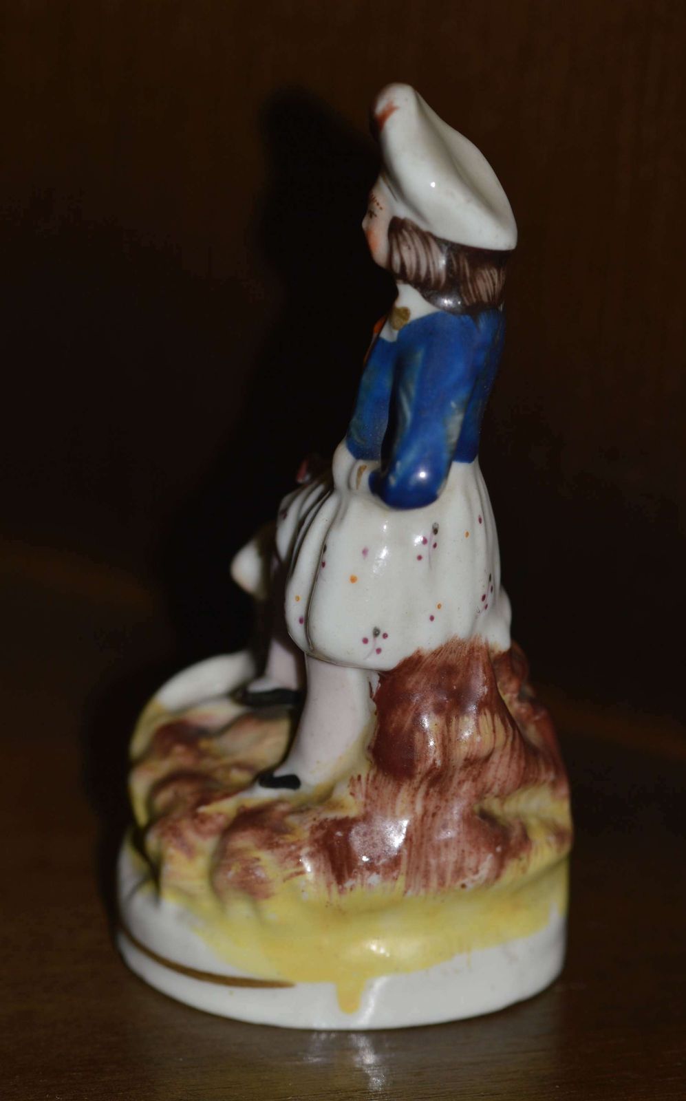 Early Victorian Staffordshire Miniature Figure Of A Man With His Dog photo for sale
