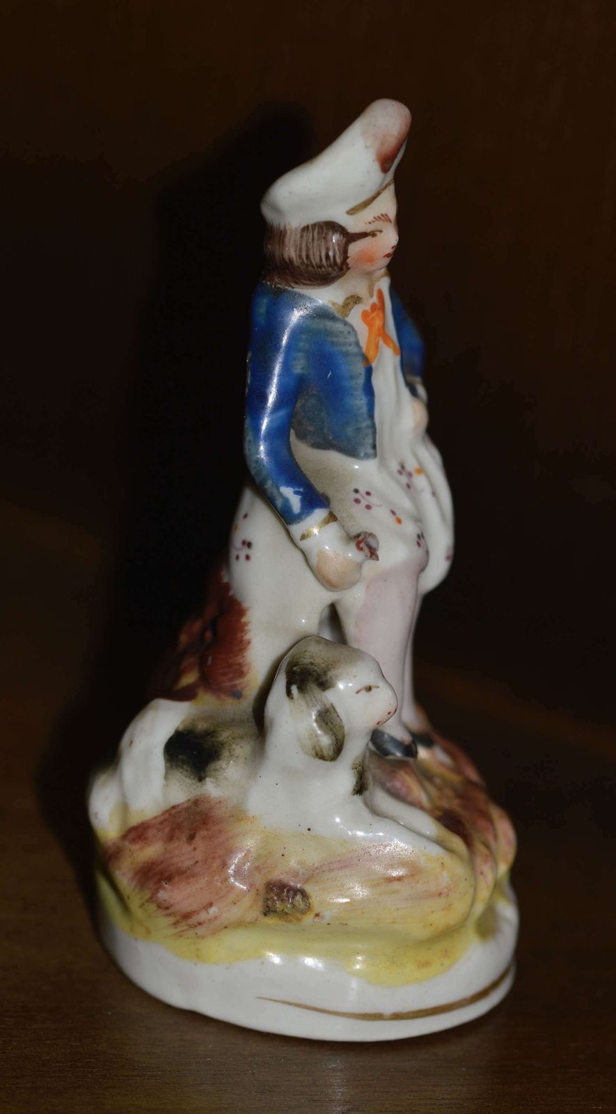 Early Victorian Staffordshire Miniature Figure Of A Man With His Dog photo 79.0
