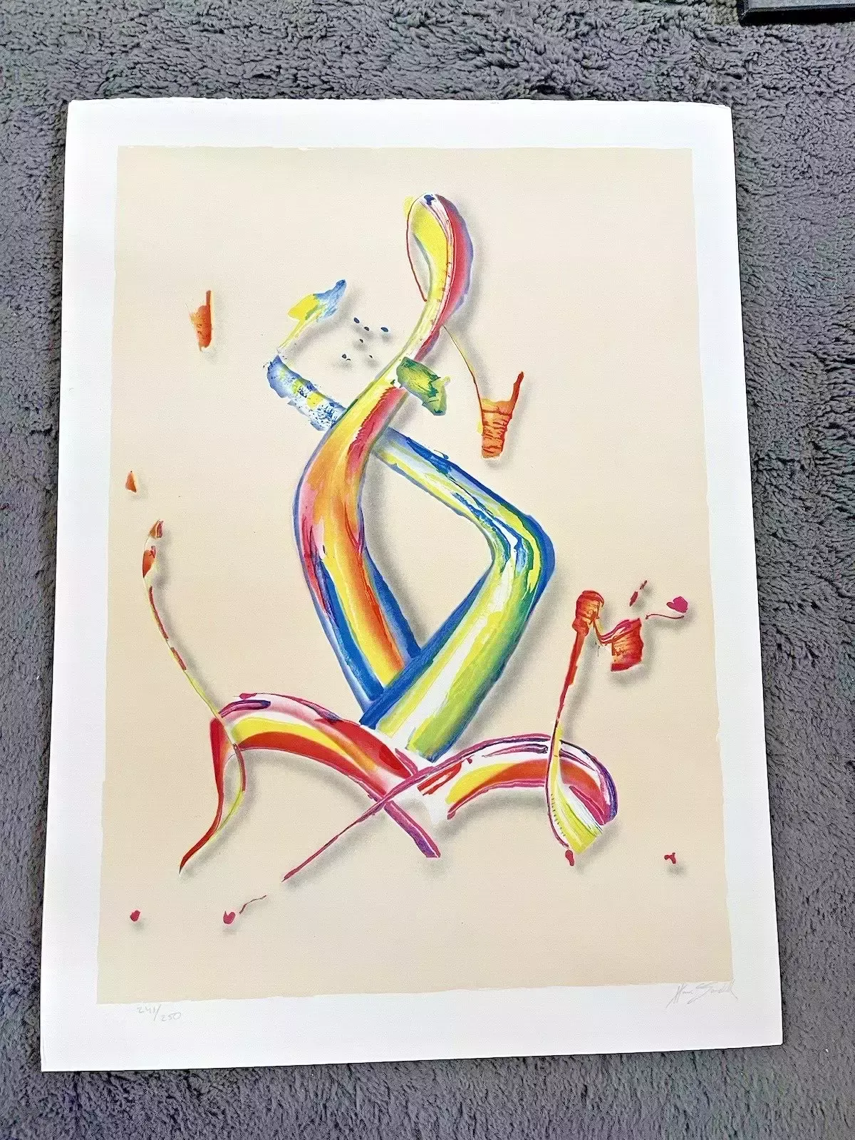 Unframed Vintage Swedish Signed Hans Sandell Limited Edition Abstract Lithograph Print photo for sale