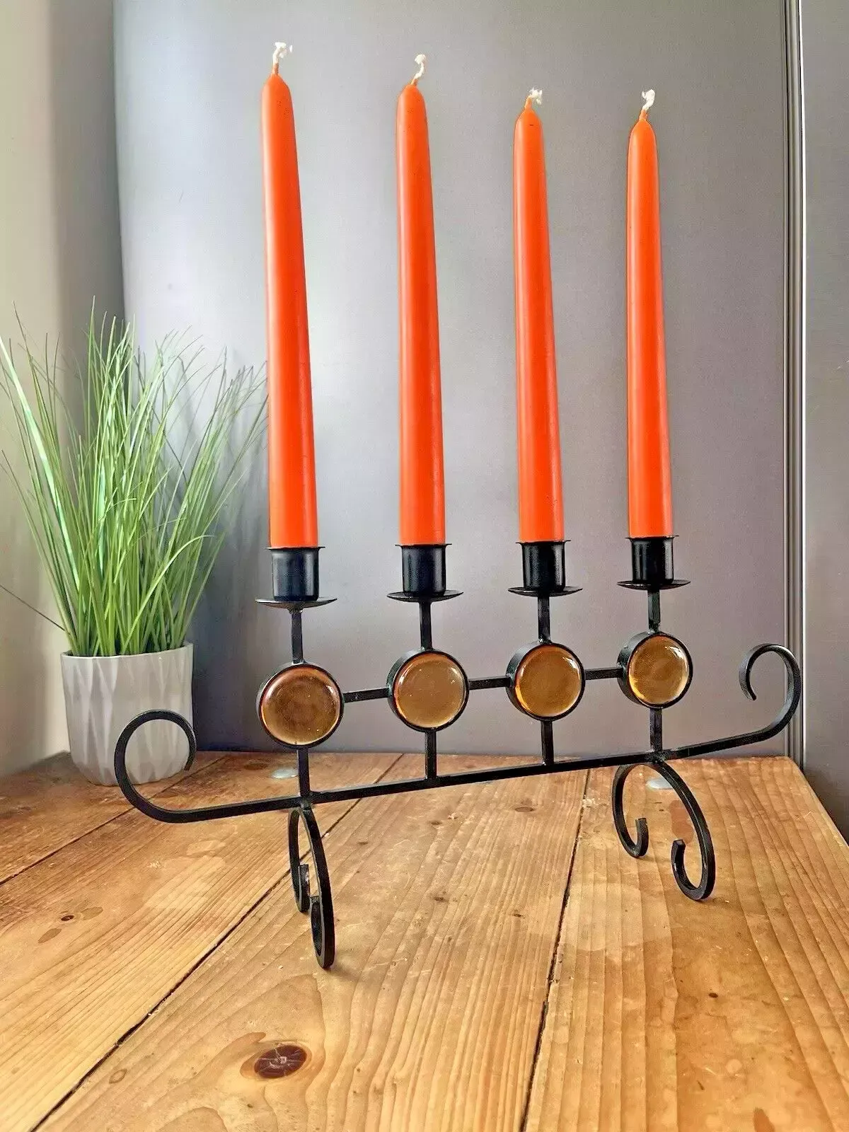 Mid Century 60's Swedish Folk 4 Branch Candle Holder Candlestick Ystad Metall photo for sale