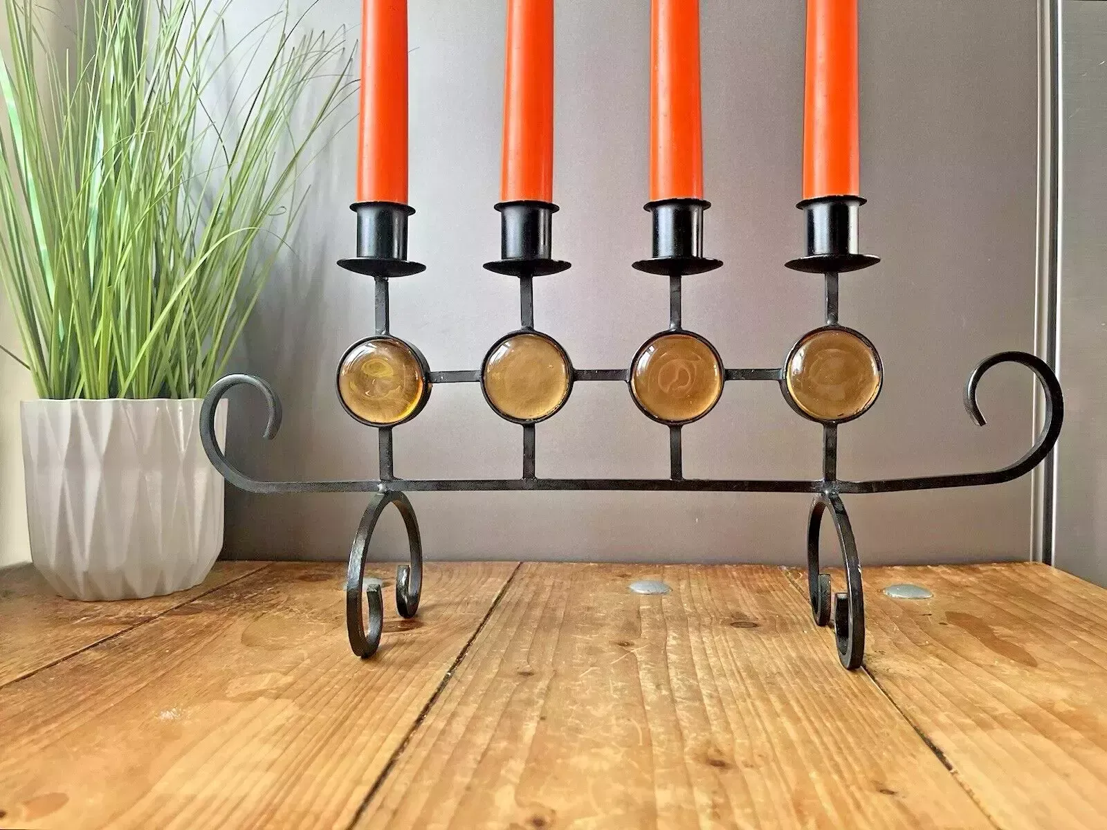 Mid Century 60's Swedish Folk 4 Branch Candle Holder Candlestick Ystad Metall photo buy