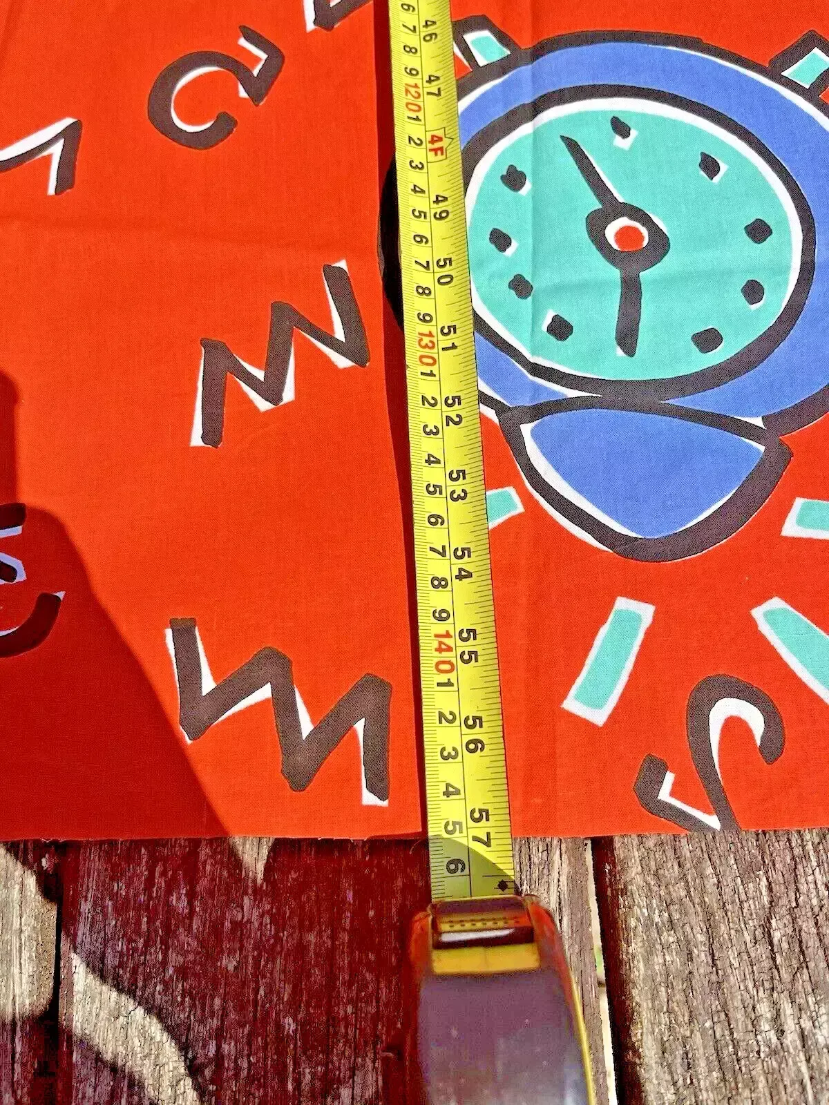 photo furniture Retro 80's 90's Pop Art Alarm Clock Orange Table Cloth Covering Material Vintage