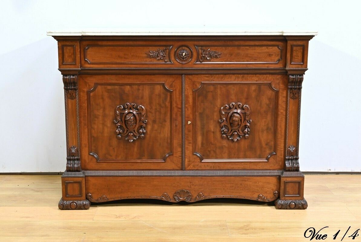 Property Writing Desk Chest Of Drawers, In Mahogany And Lemon Wood, Restoration Style – Part 1 Of The 19th Century photo buy