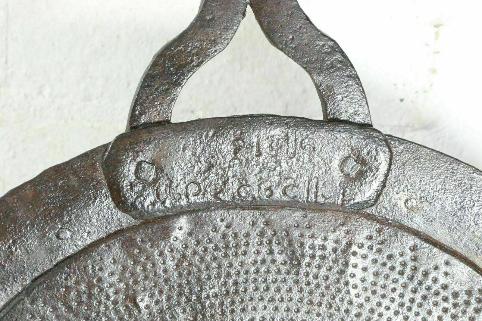Home Decor Antique Indian Ethnic Cooking Sieve Large Decorative Metal & Brass Wooden Handle photo