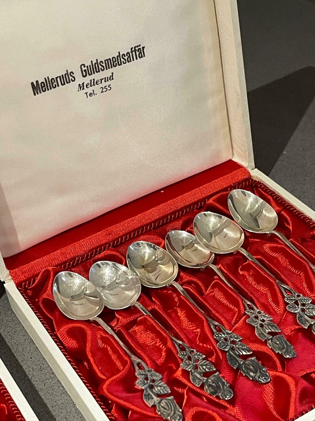 photo furniture Exclusive Tea Coffee Spoons, 6 Pcs. Sterling Silver & Box, Melleruds
