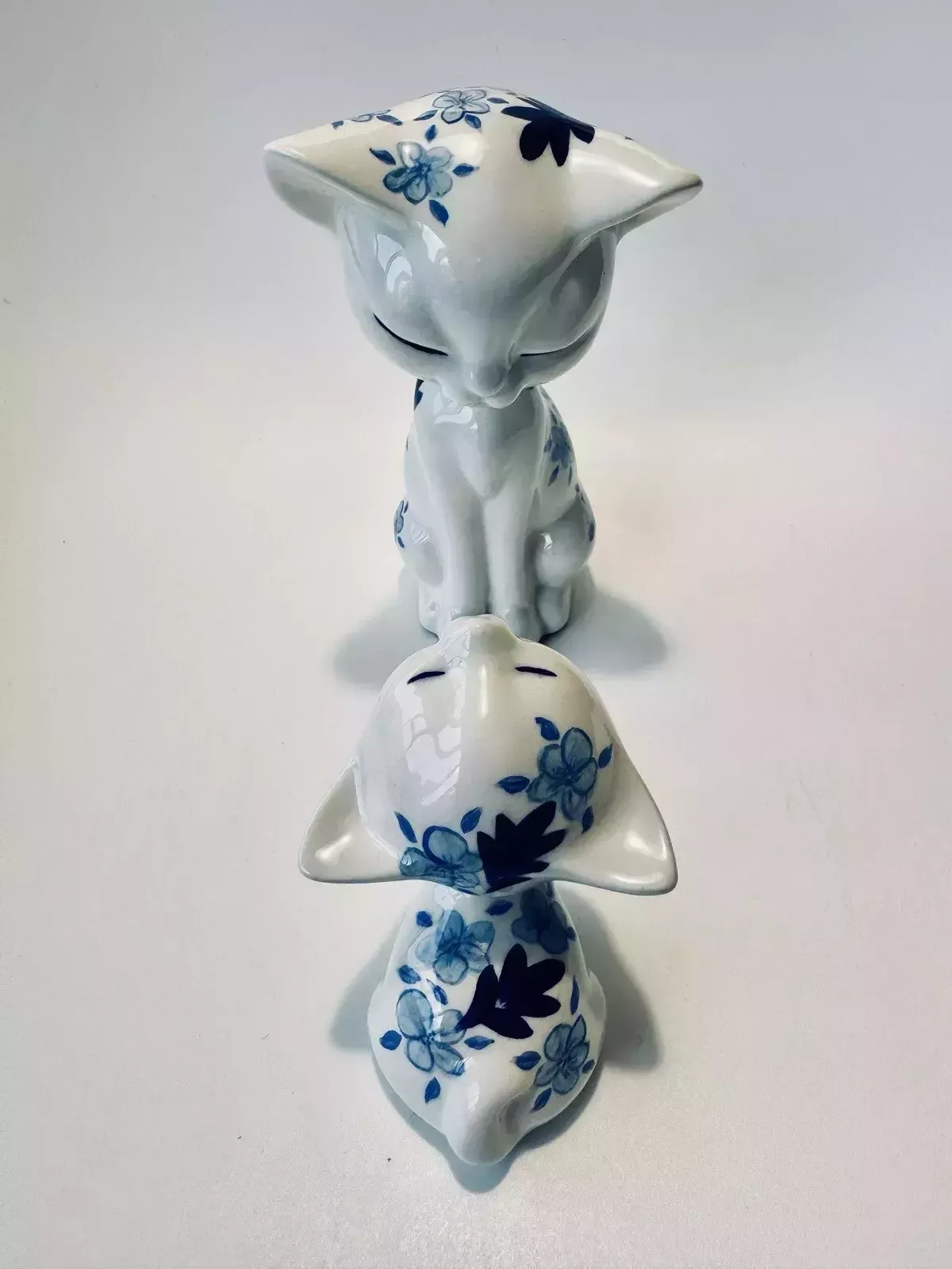Mid Century Mcnees Cat And Kitten Figurines Hand Painted By Sandra Palmer photo Art