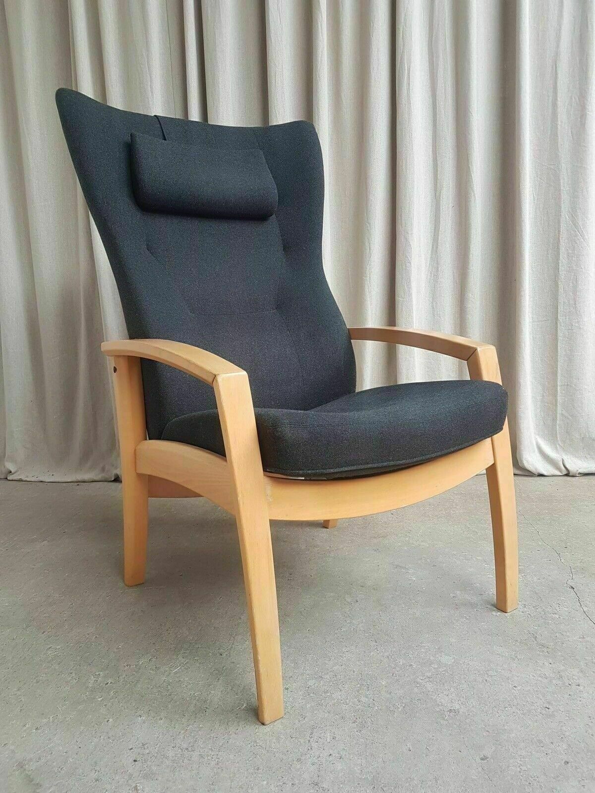 Vtg Mid Century Design Danish Beech Recliner Chair Farstrup Scandi Retro R261 photo vinterior