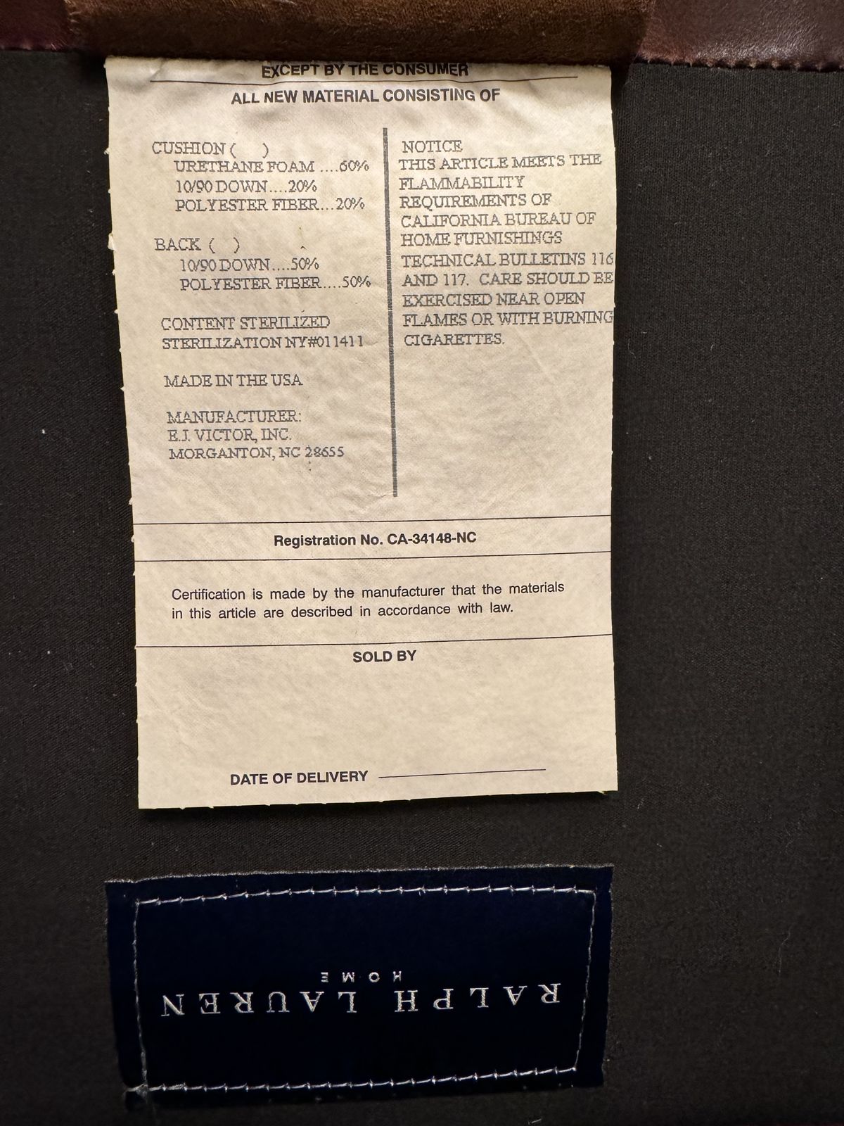 Ralph Lauren Writer's Club Chair And Ottoman photo for sale
