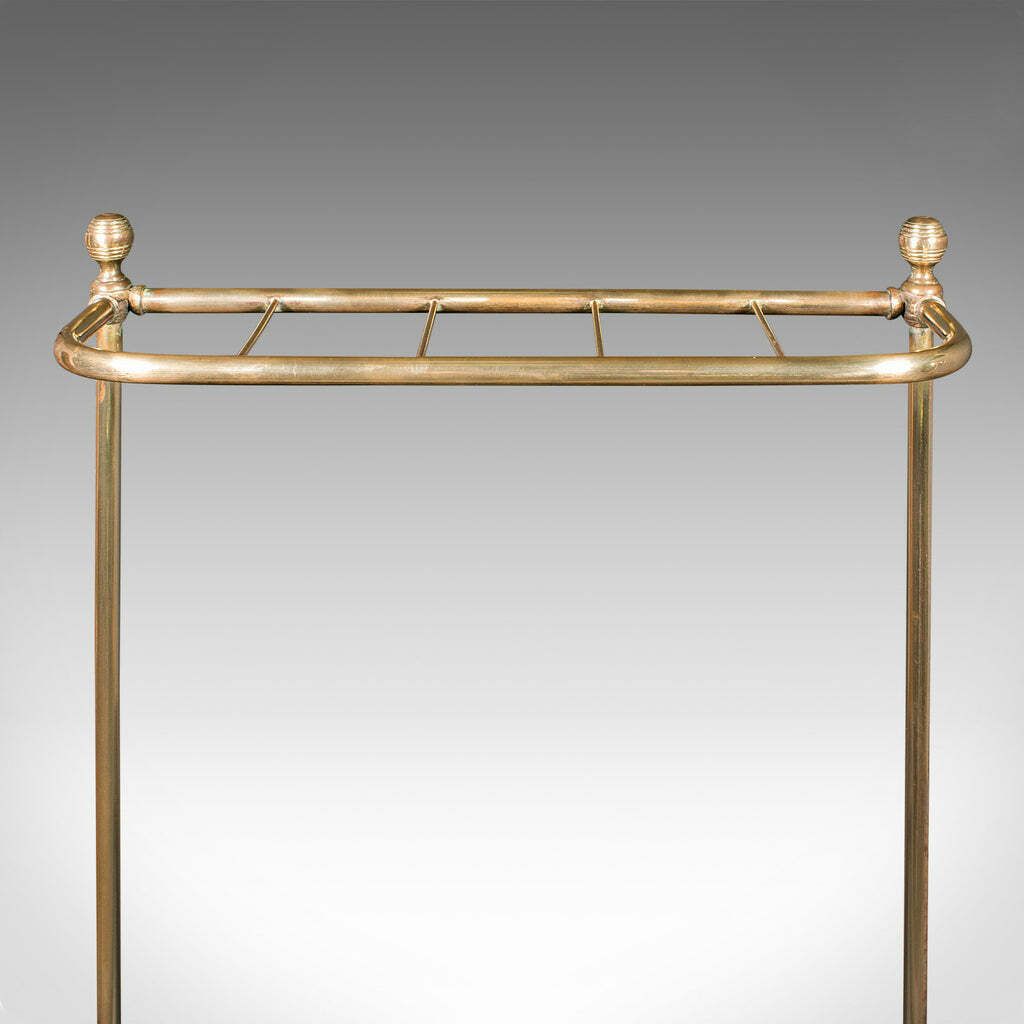 Antique Stick Loop Stand, English, Brass, Hallway, Umbrella Rack, Late Victorian photo vintage