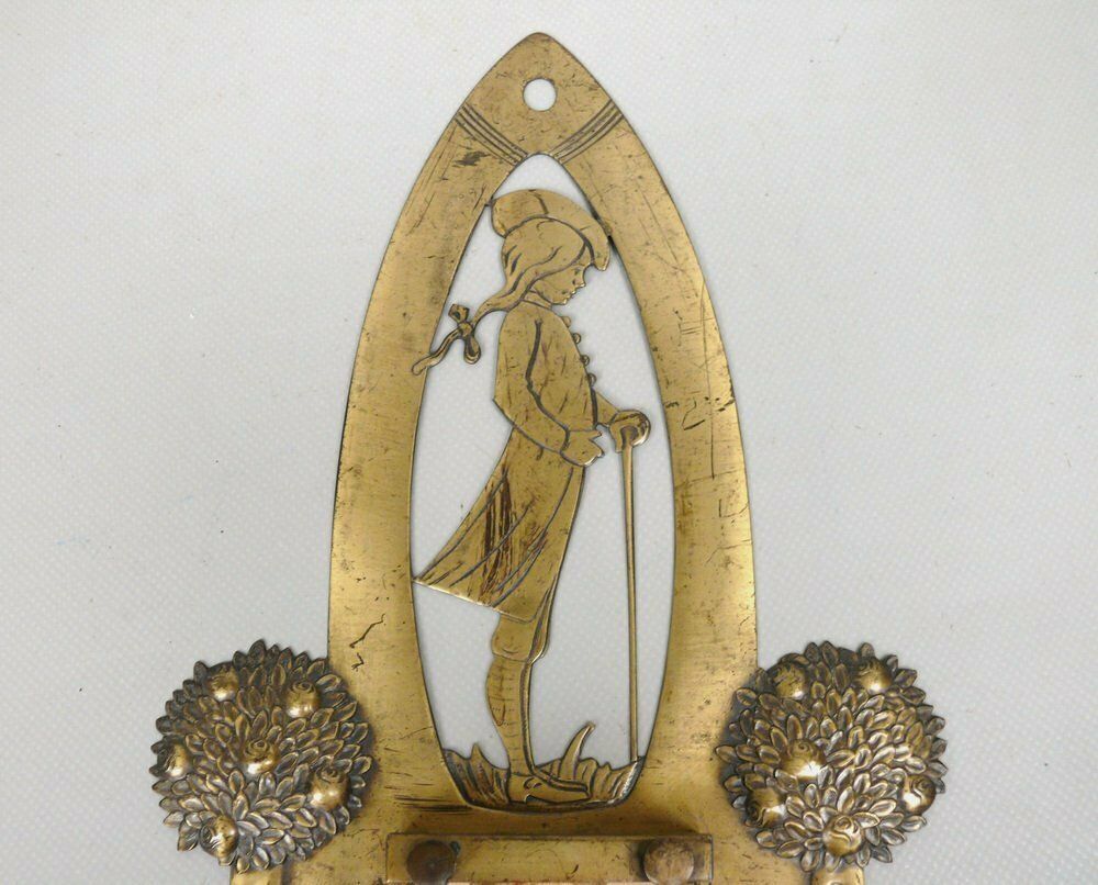 Art Nouveau Wall Mount For Tear Off Calendar In Brass, 1890s photo vintage