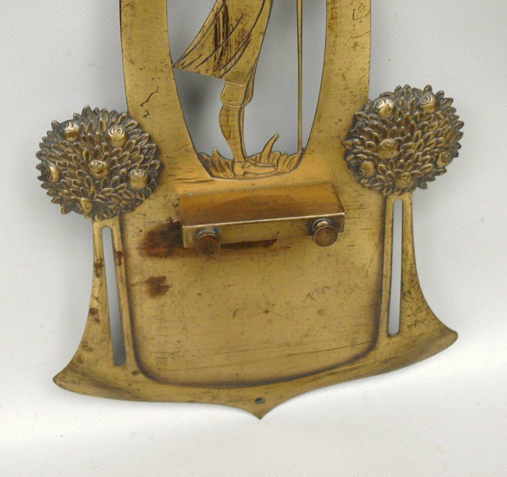 1255.45 Art Nouveau Wall Mount For Tear Off Calendar In Brass, 1890s photo