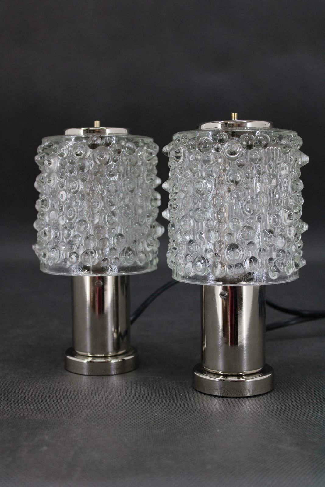1970s Pair Of Glass Table Lamps By Kamenicky Senov, Czechoslovakia photo 474.0