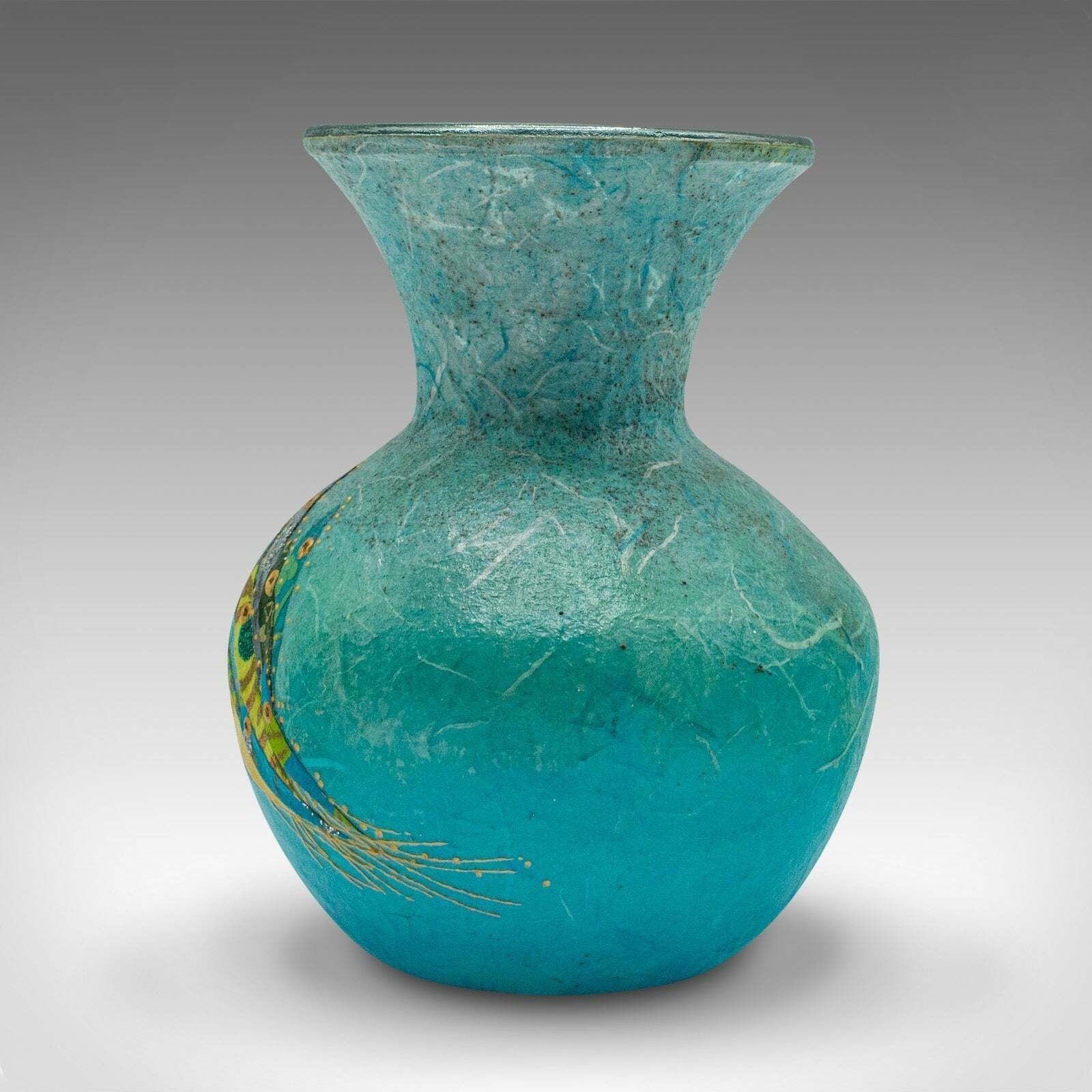 Contemporary Candle Holder, English, Art Glass, Straw Silk, Votive, Posy Vase photo 185.0
