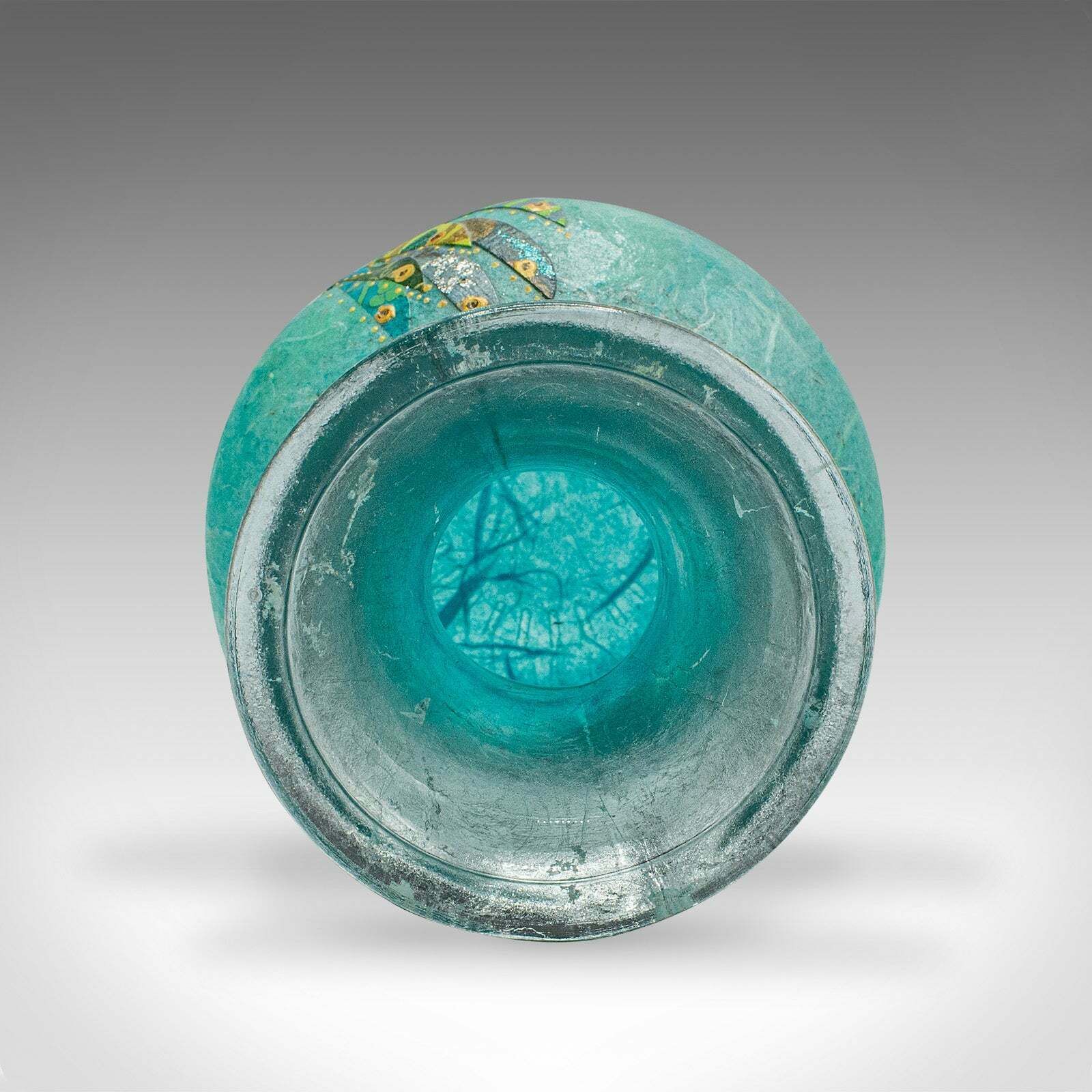 Contemporary Candle Holder, English, Art Glass, Straw Silk, Votive, Posy Vase photo vintage