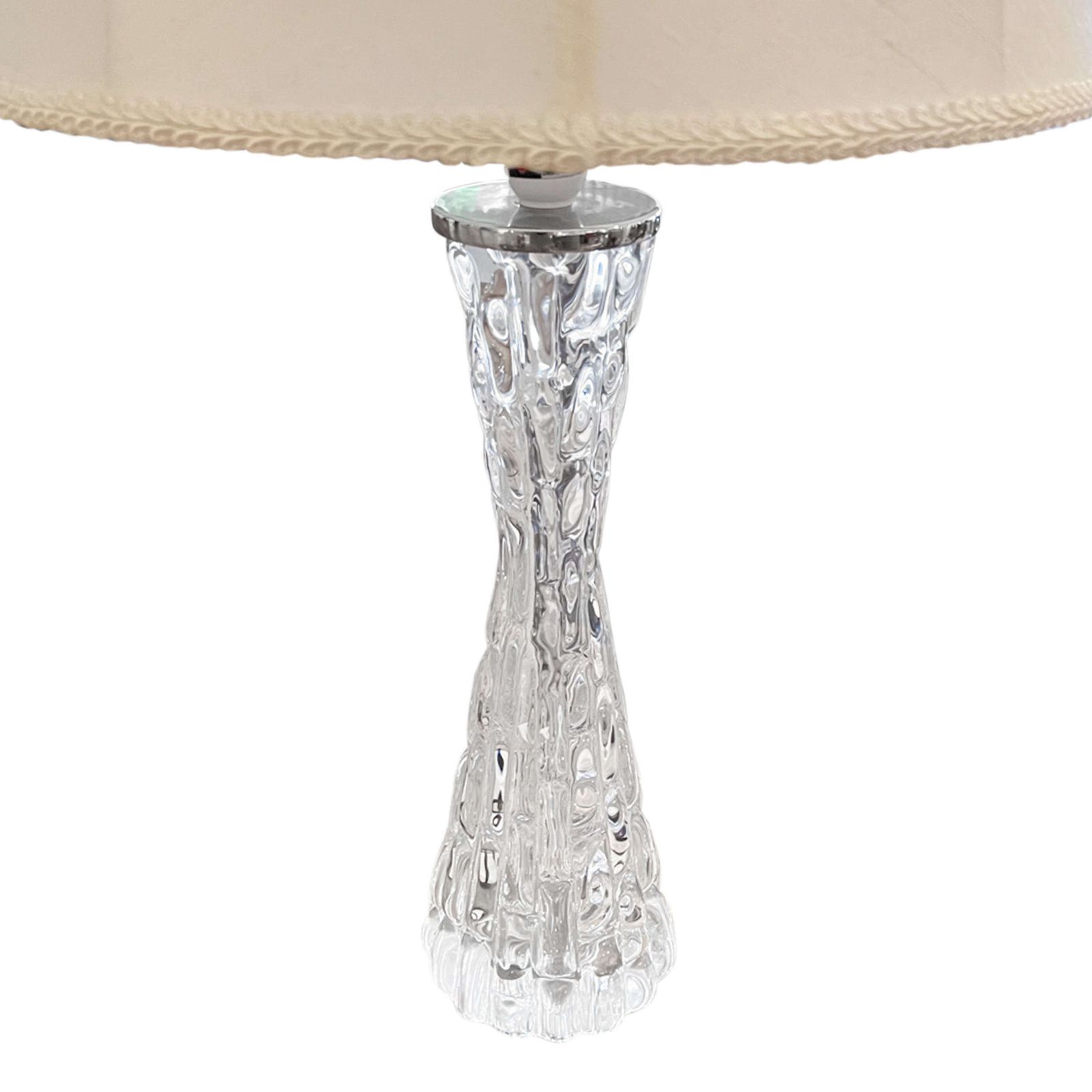 Pair Of 1960s Clear Orrefors Glass Table Lamps (Slightly Larger) photo for sale