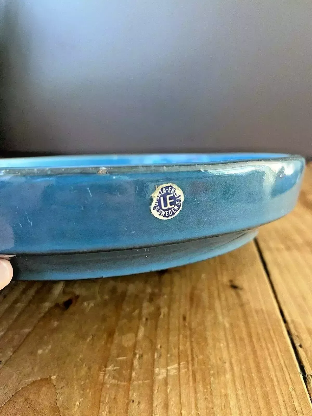 1967 Mid Century Swedish Upsala Ekeby Turkosa 7020 M Aztec Charger Dish Bowl 60s photo buy