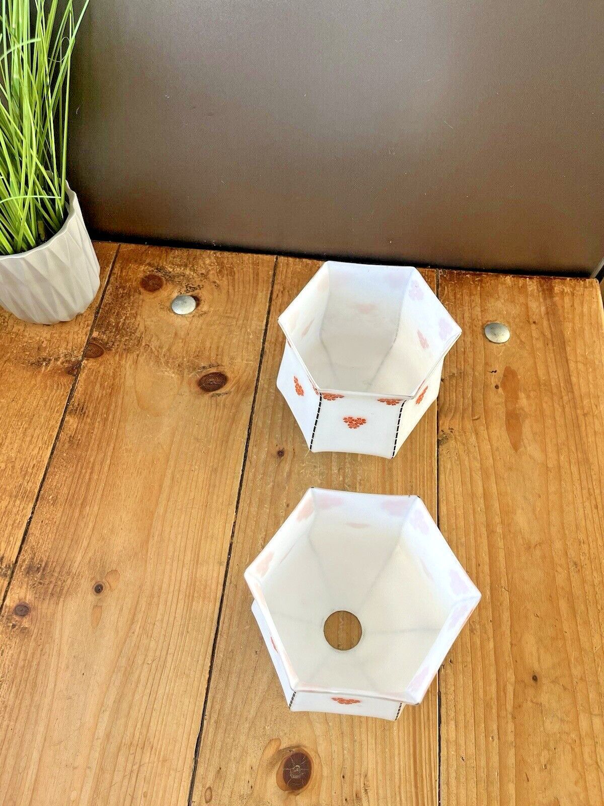 1 Lovely Art Deco Orange Floral Glass Light Lamp Shade Supastone Czechoslovakia photo buy