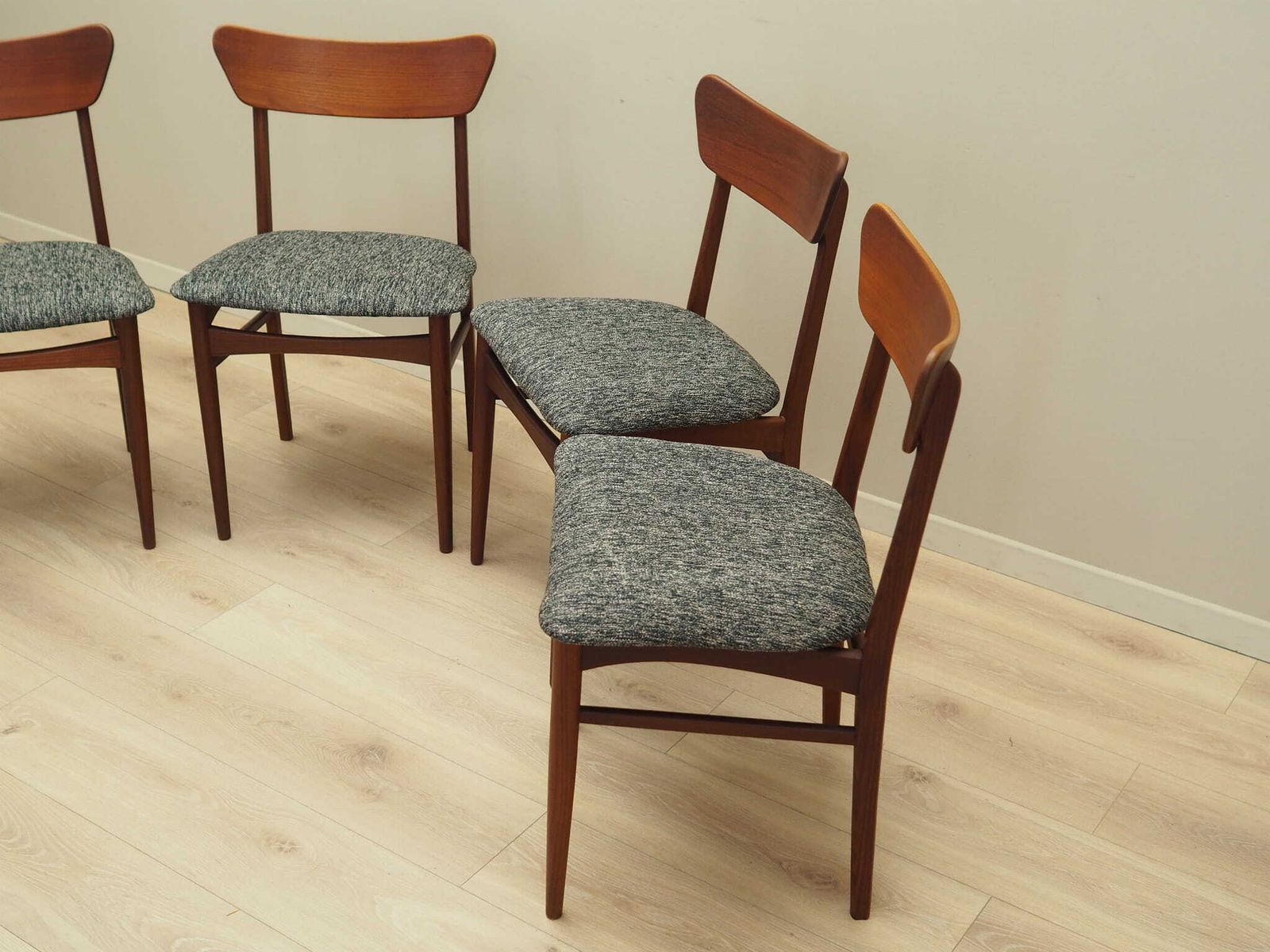 Set Of Four Teak Chairs, Danish Design, 1970s, Production: Denmark photo vintage